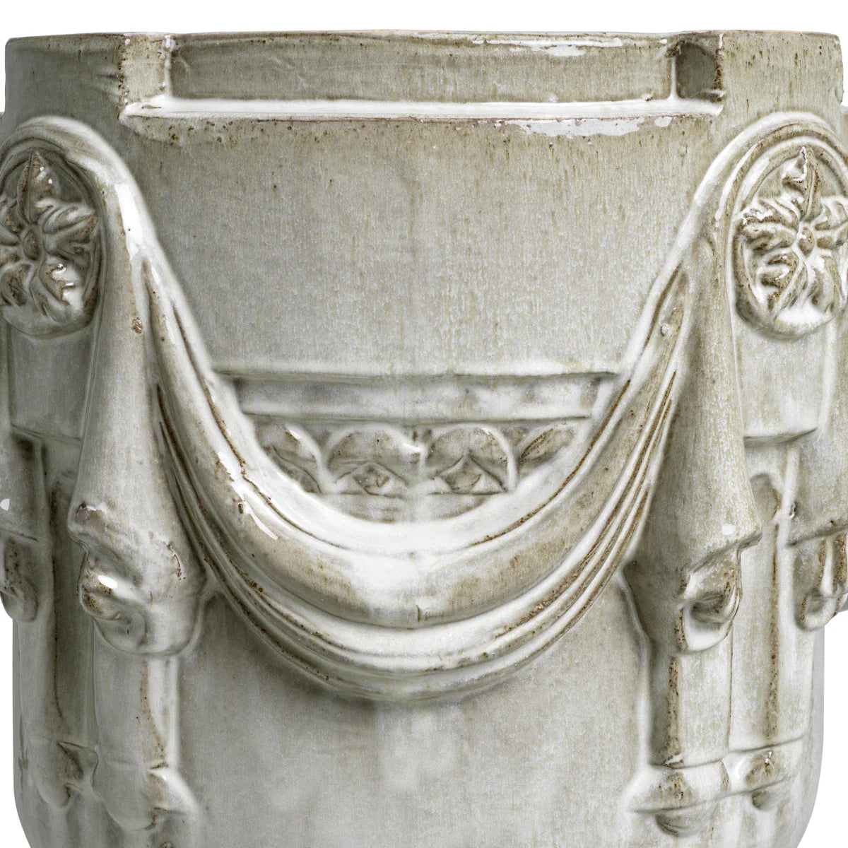 Außenblumentopf CHANDLER graue Keramik