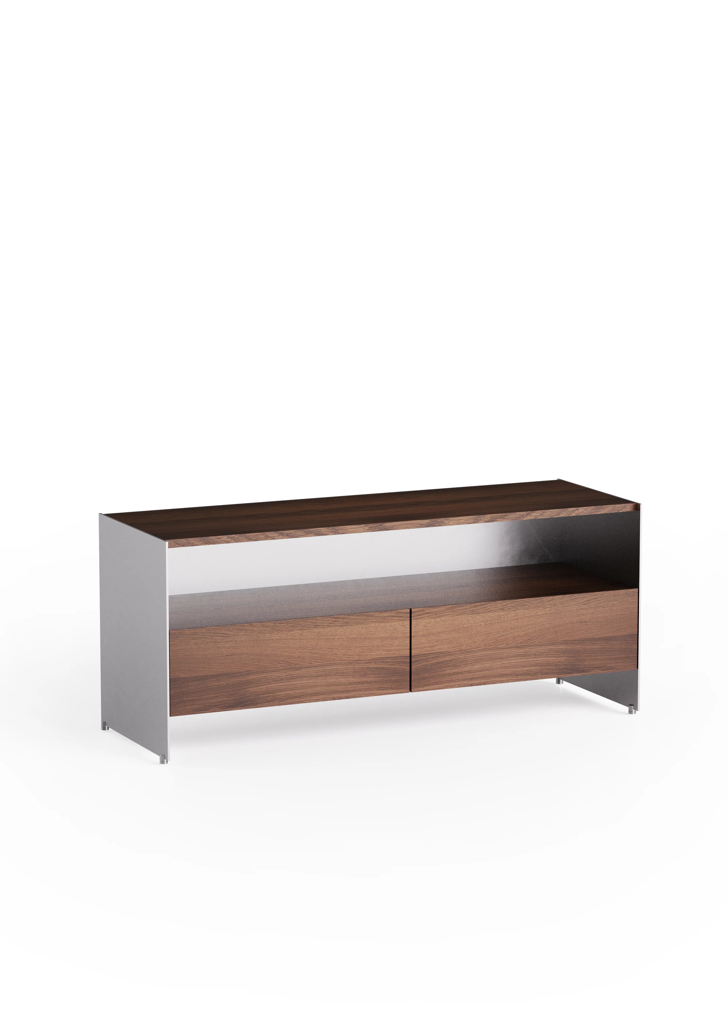 ALOOX Cabinet 120 Dark Oak Wood with Aluminum Finish