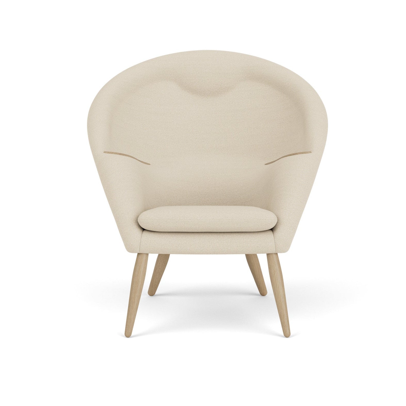 ODA Armchair in Beige with Oak Base