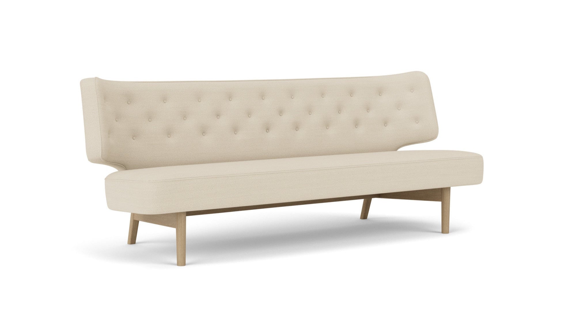 2-seater Sofa RADIOHUS beige with oak base