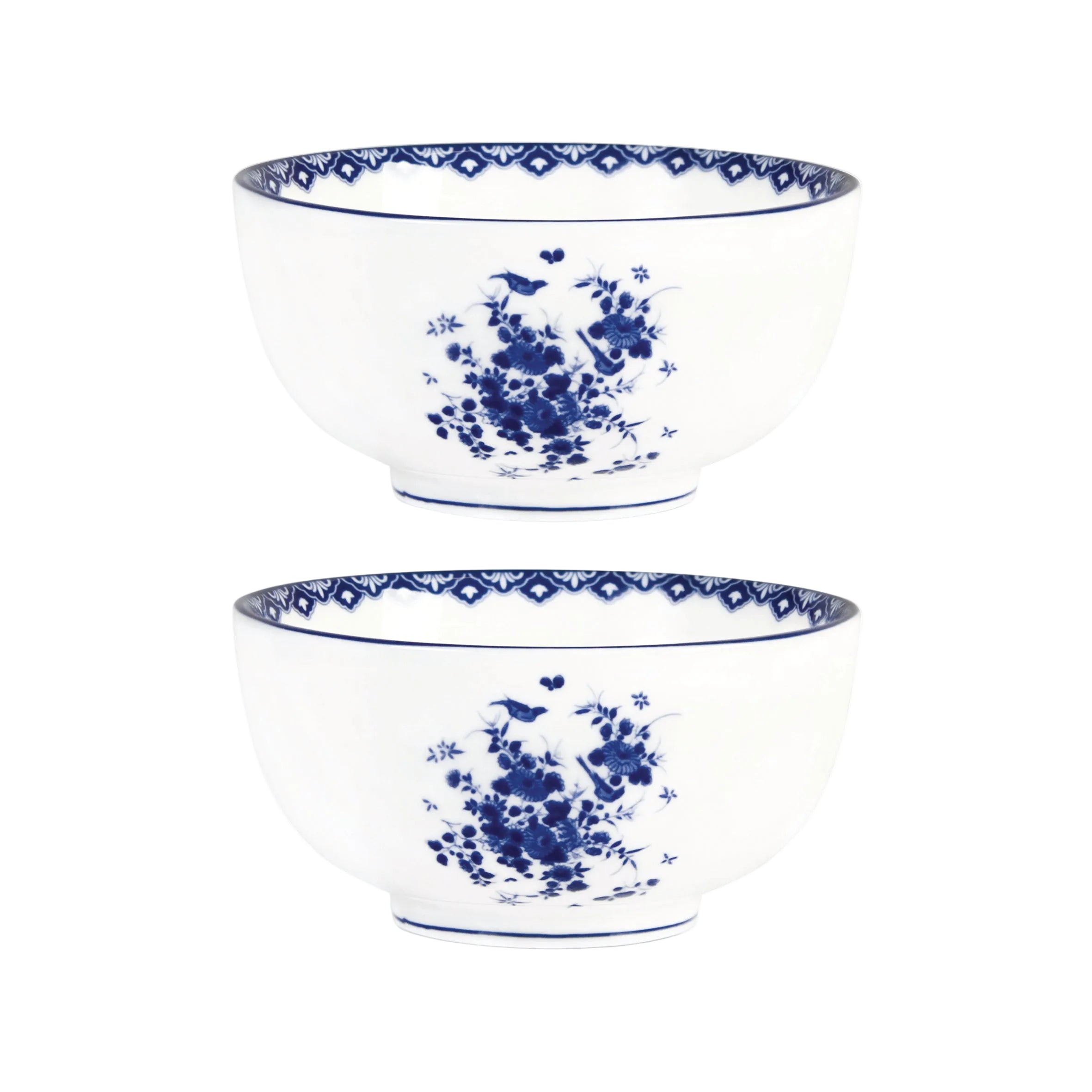 DELFTWARE White and Blue Bowl Set