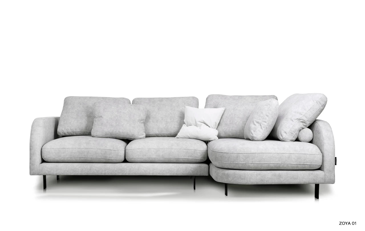 Links hoekbank DUMBO gestoffeerd