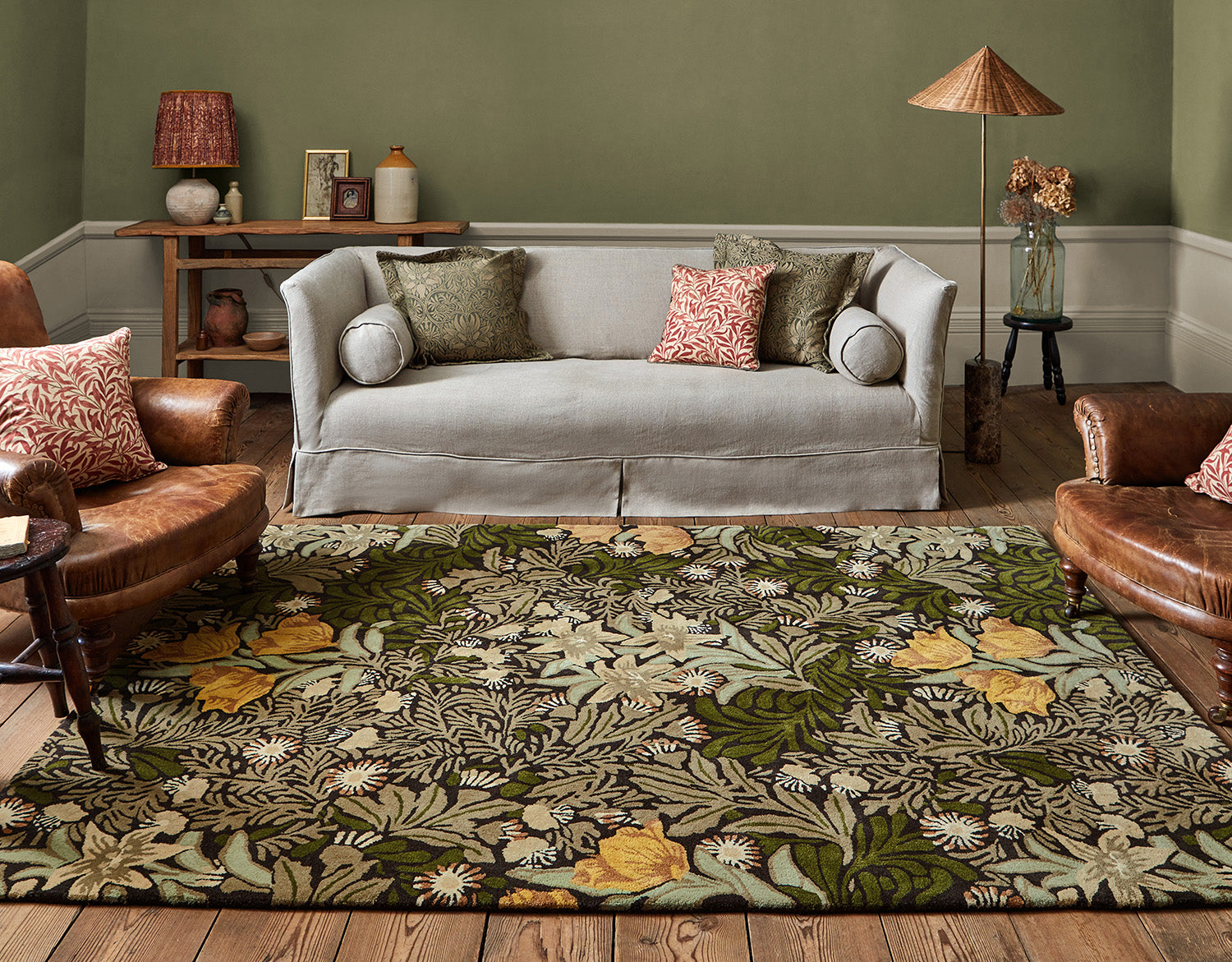 Tapijt MOREW - BOWER TWINING VINE groen