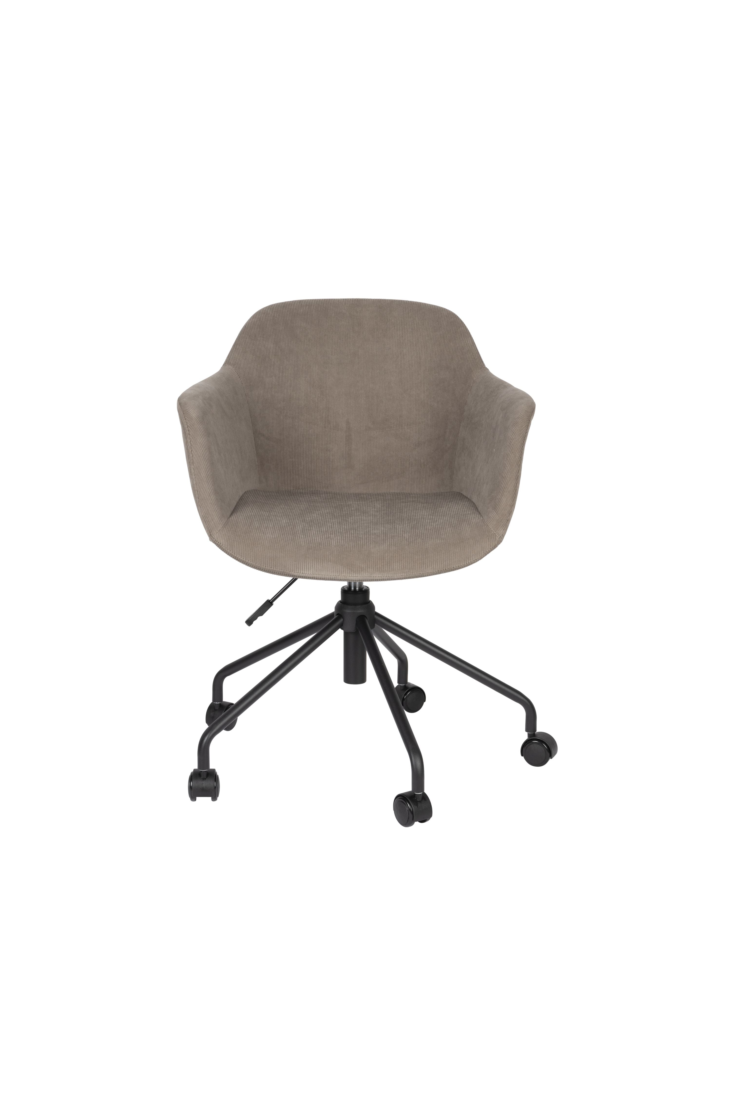 Junzo Rib Grey Office Stuhl mit einer schwarzen Basis