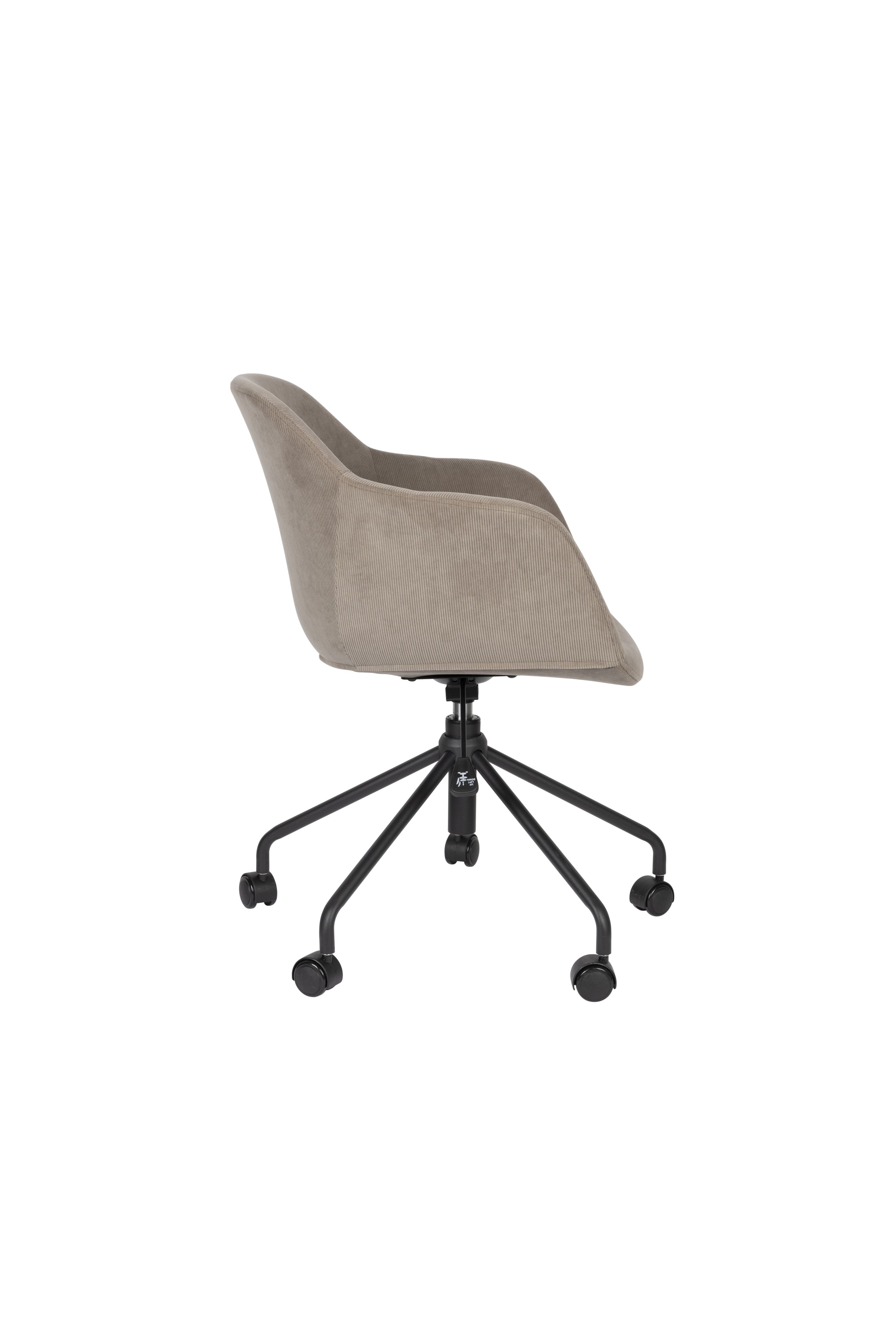 Junzo Rib Grey Office Stuhl mit einer schwarzen Basis