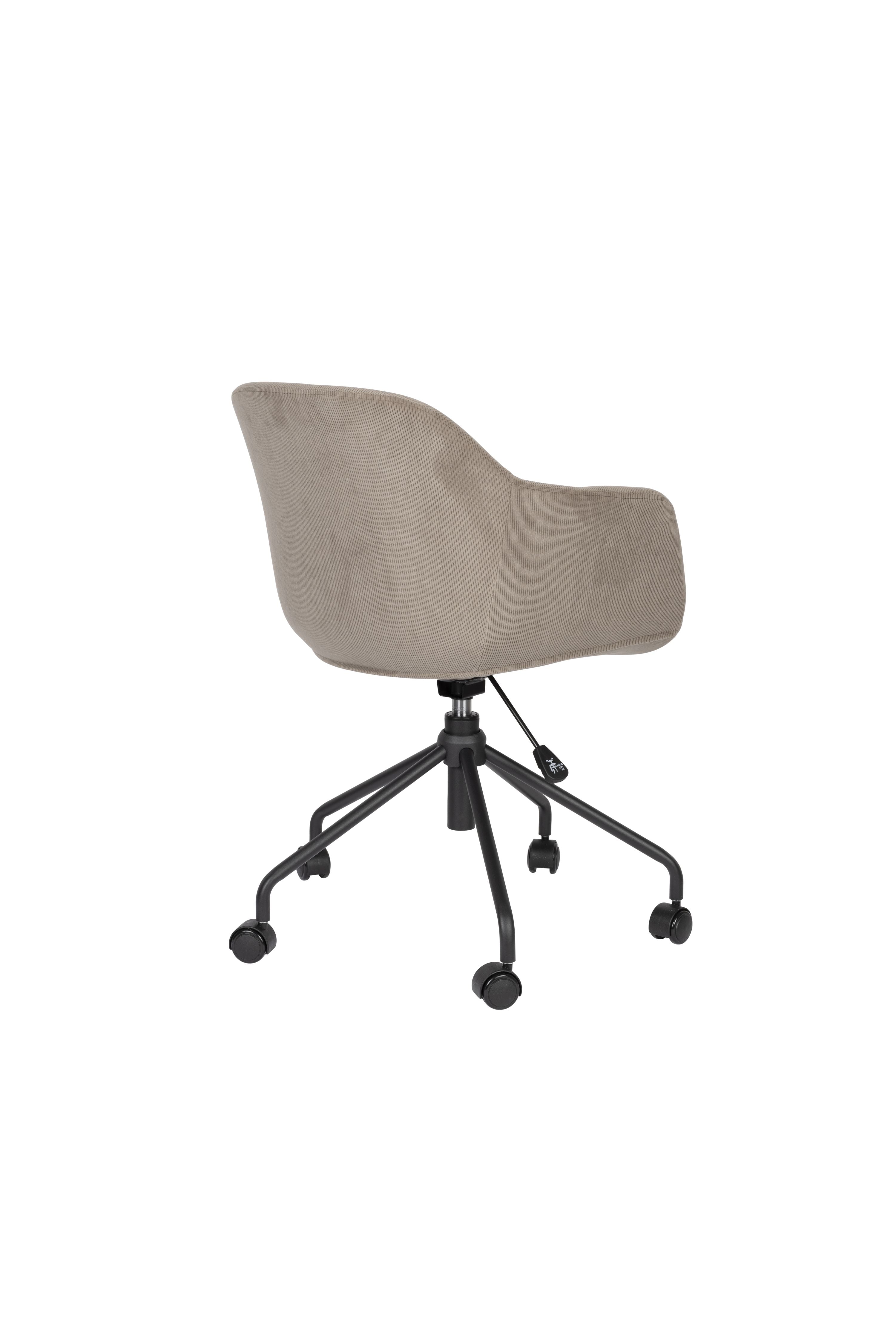 Junzo Rib Grey Office Stuhl mit einer schwarzen Basis