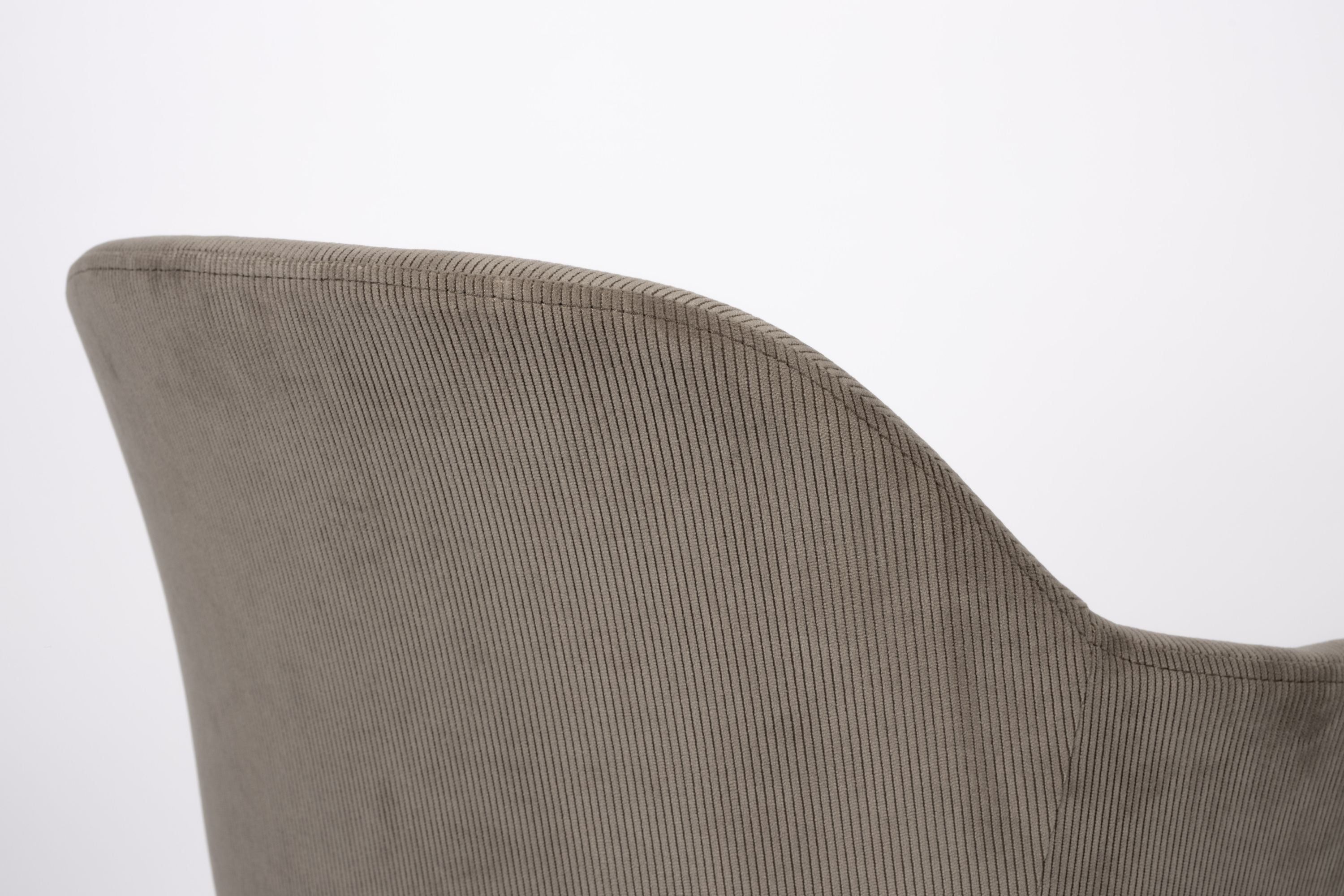 Junzo Rib Grey Office Stuhl mit einer schwarzen Basis