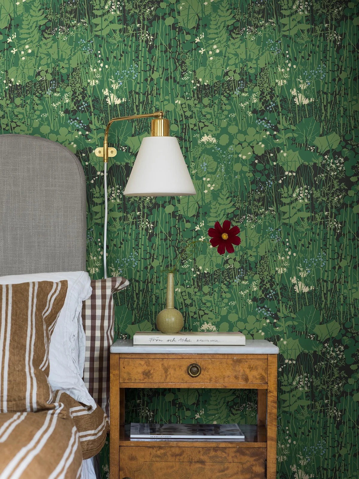 Green Leaf Pattern Wallpaper DIKESREN