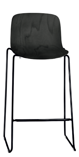 TROY Hocker aus schwarzem Buchenholz