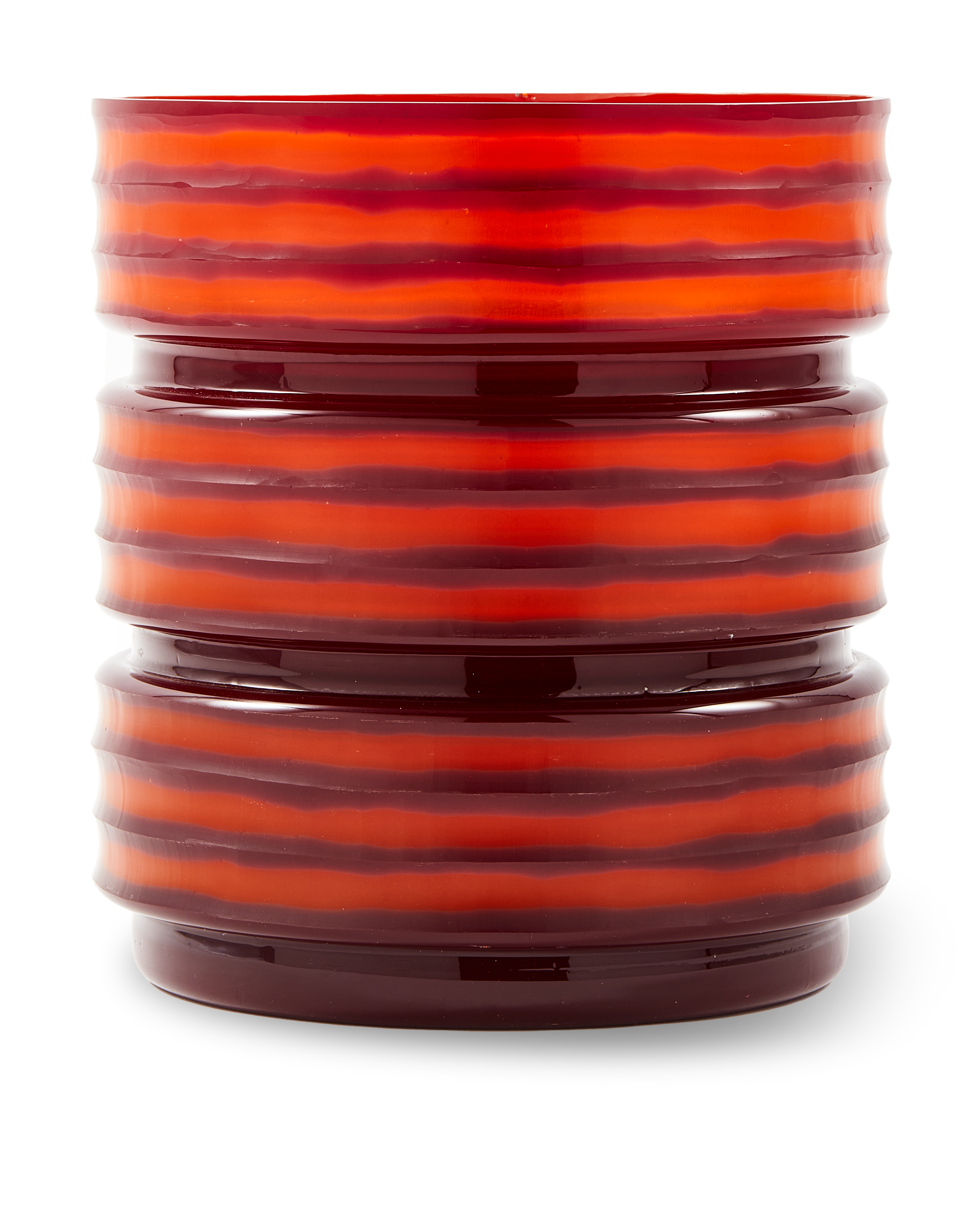 GLASS LAYER Vase red