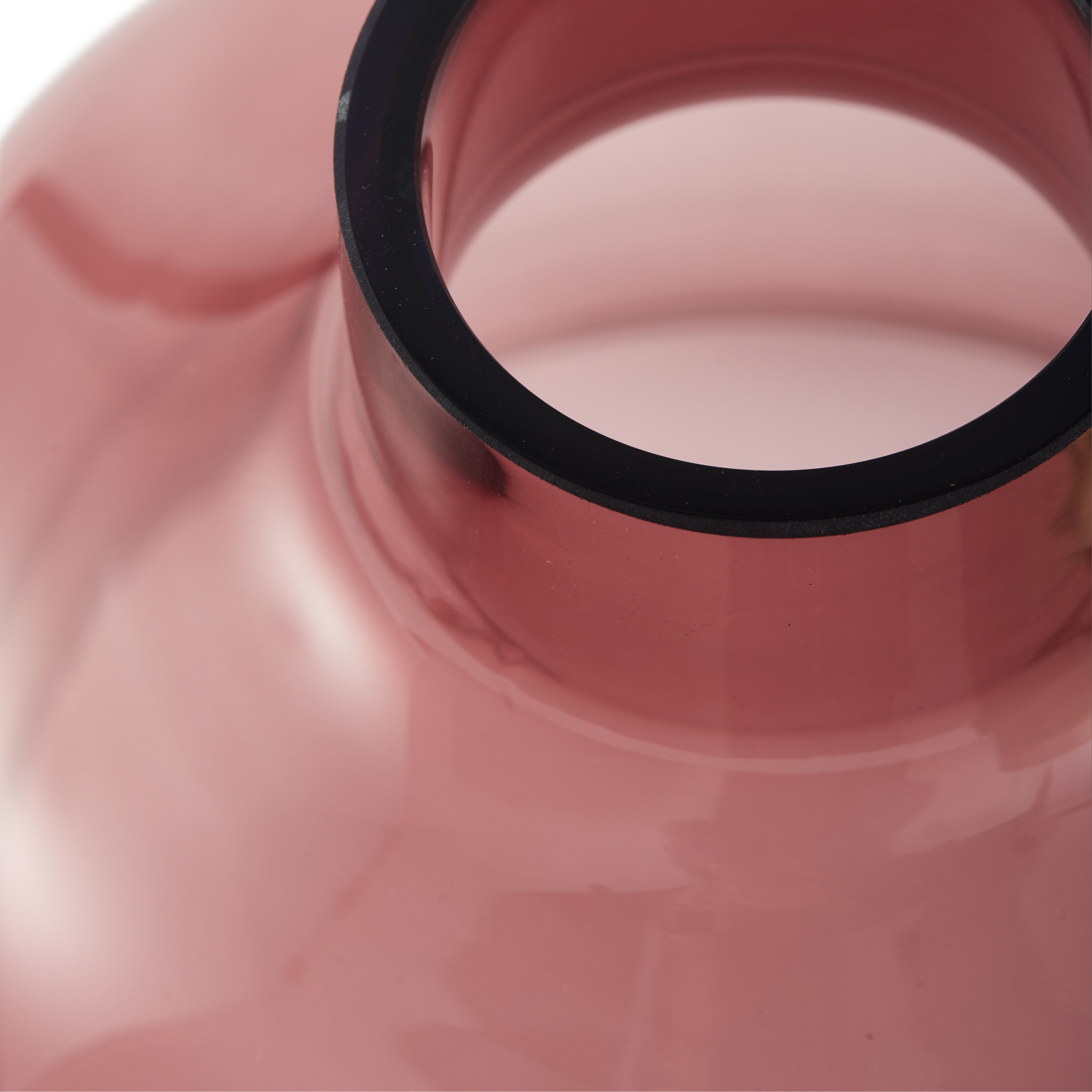 Glass vase FORMY pink with green