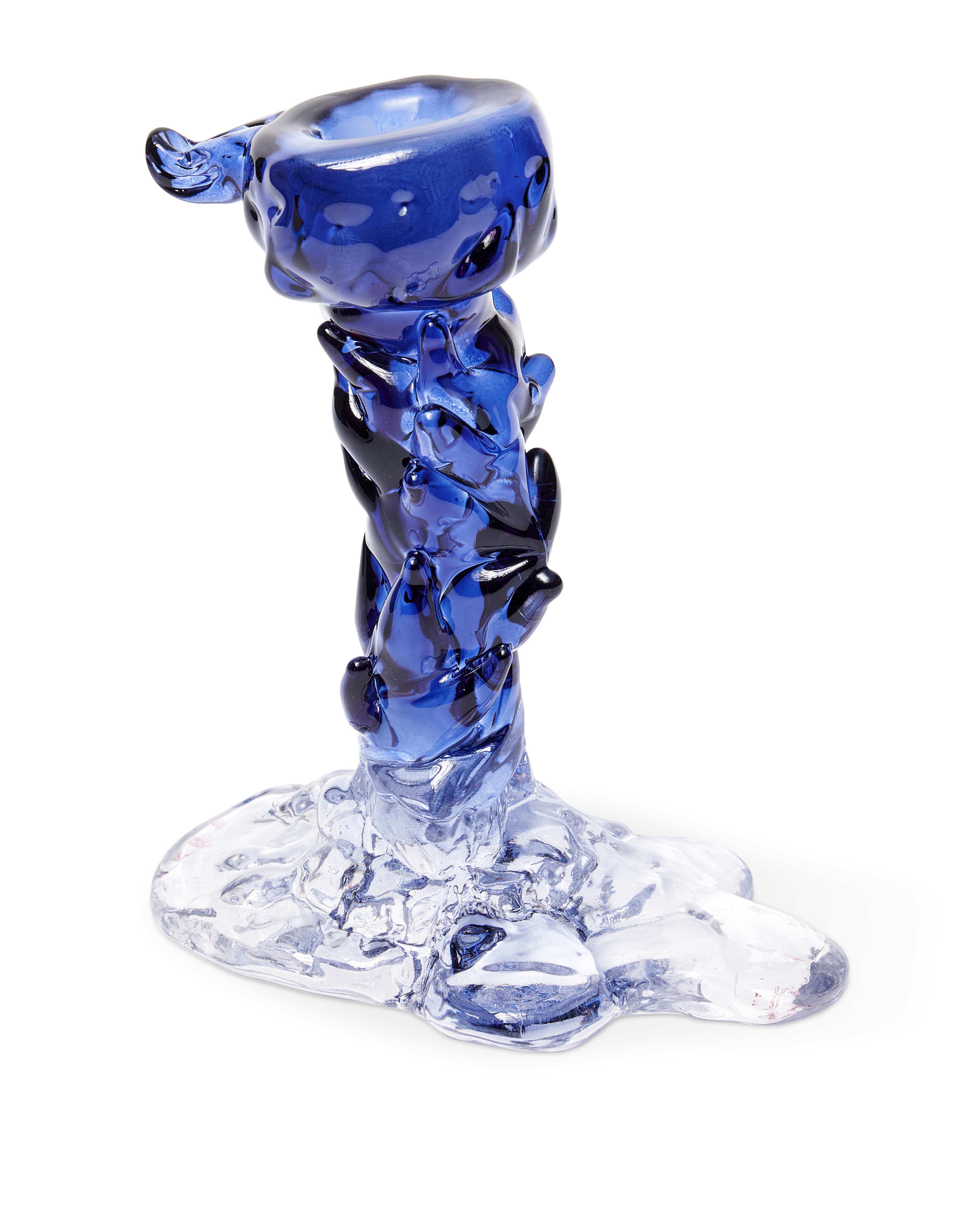Kaarsenhouder GLAS DRUP blauw