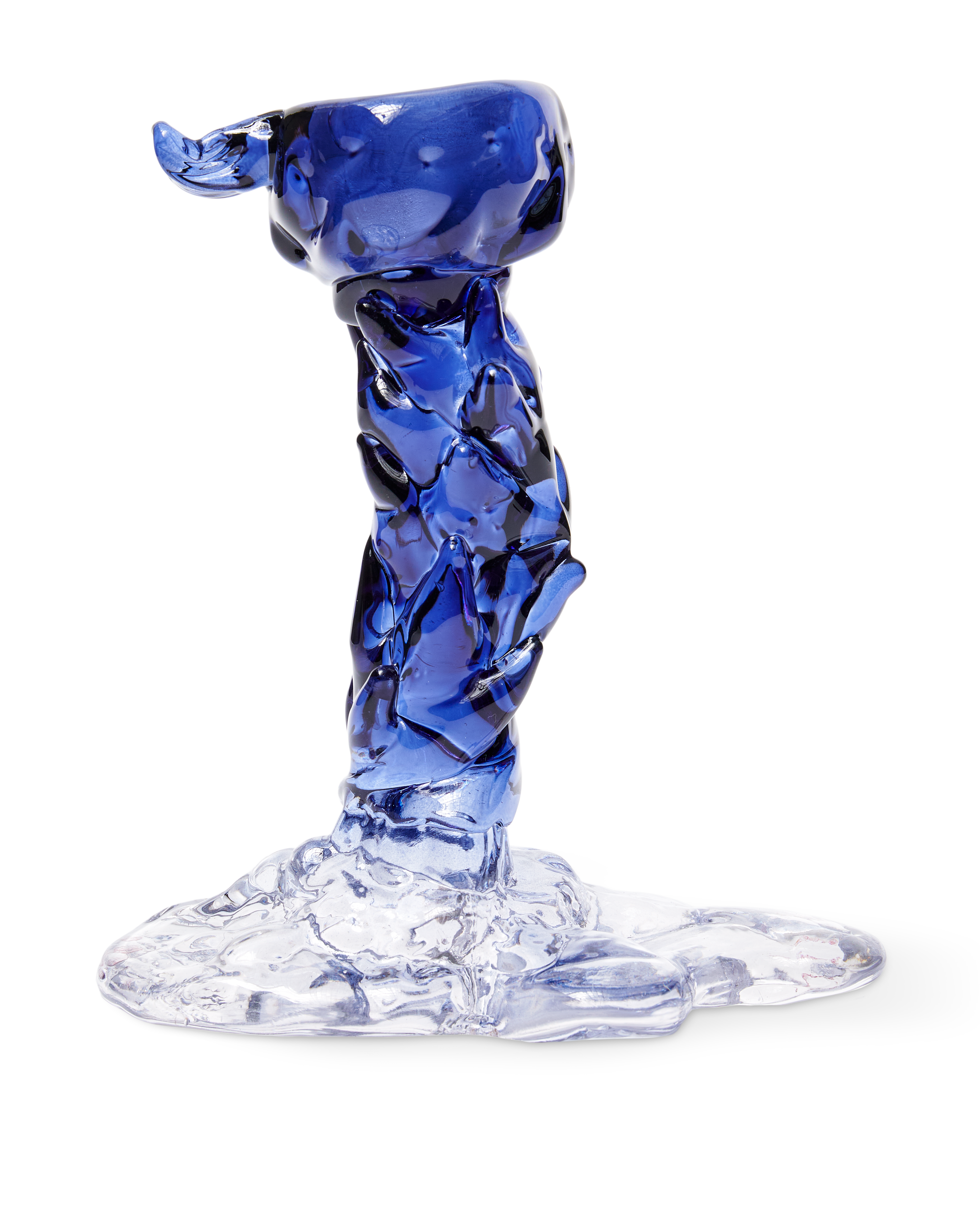 Kaarsenhouder GLAS DRUP blauw