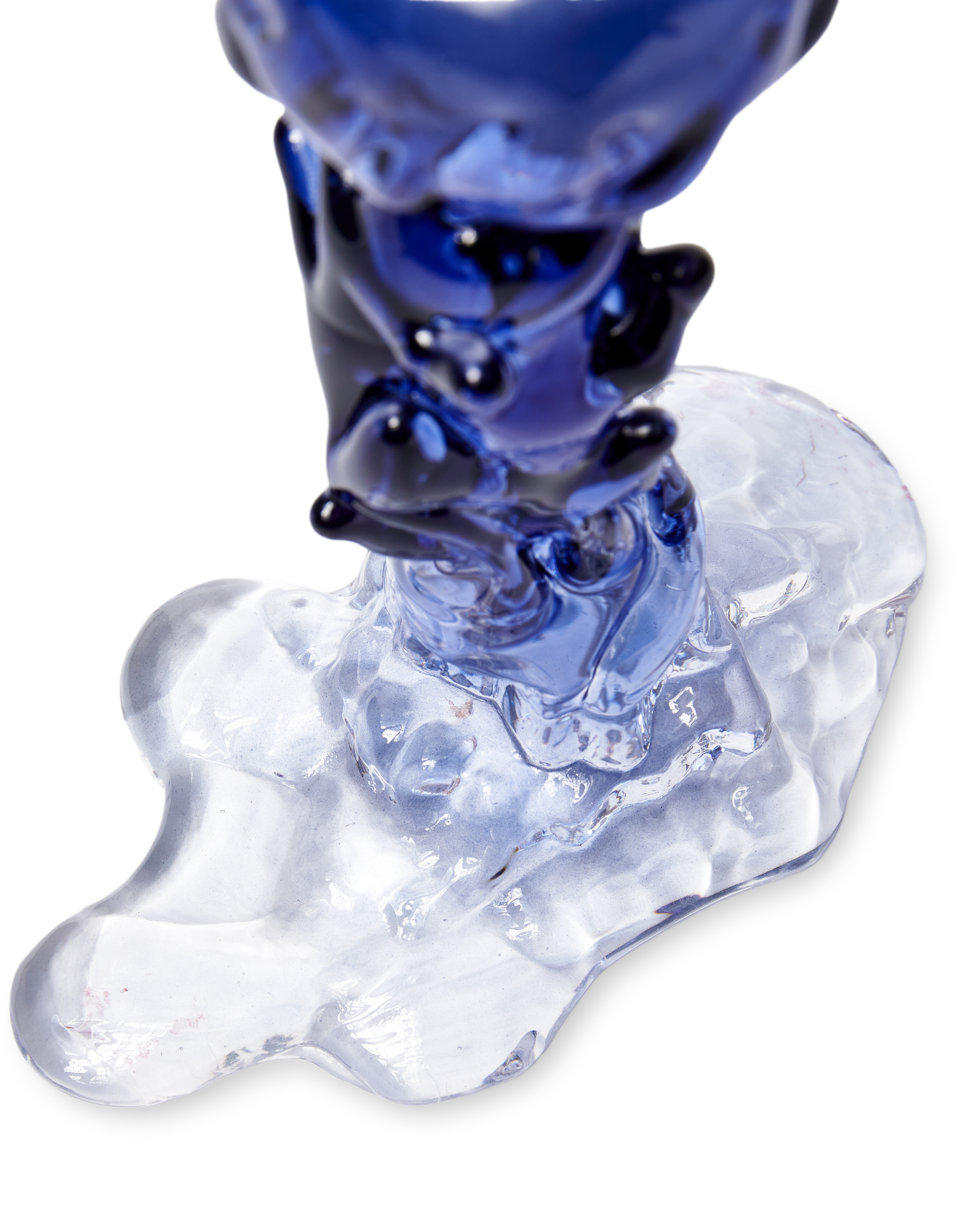 Kaarsenhouder GLAS DRUP blauw