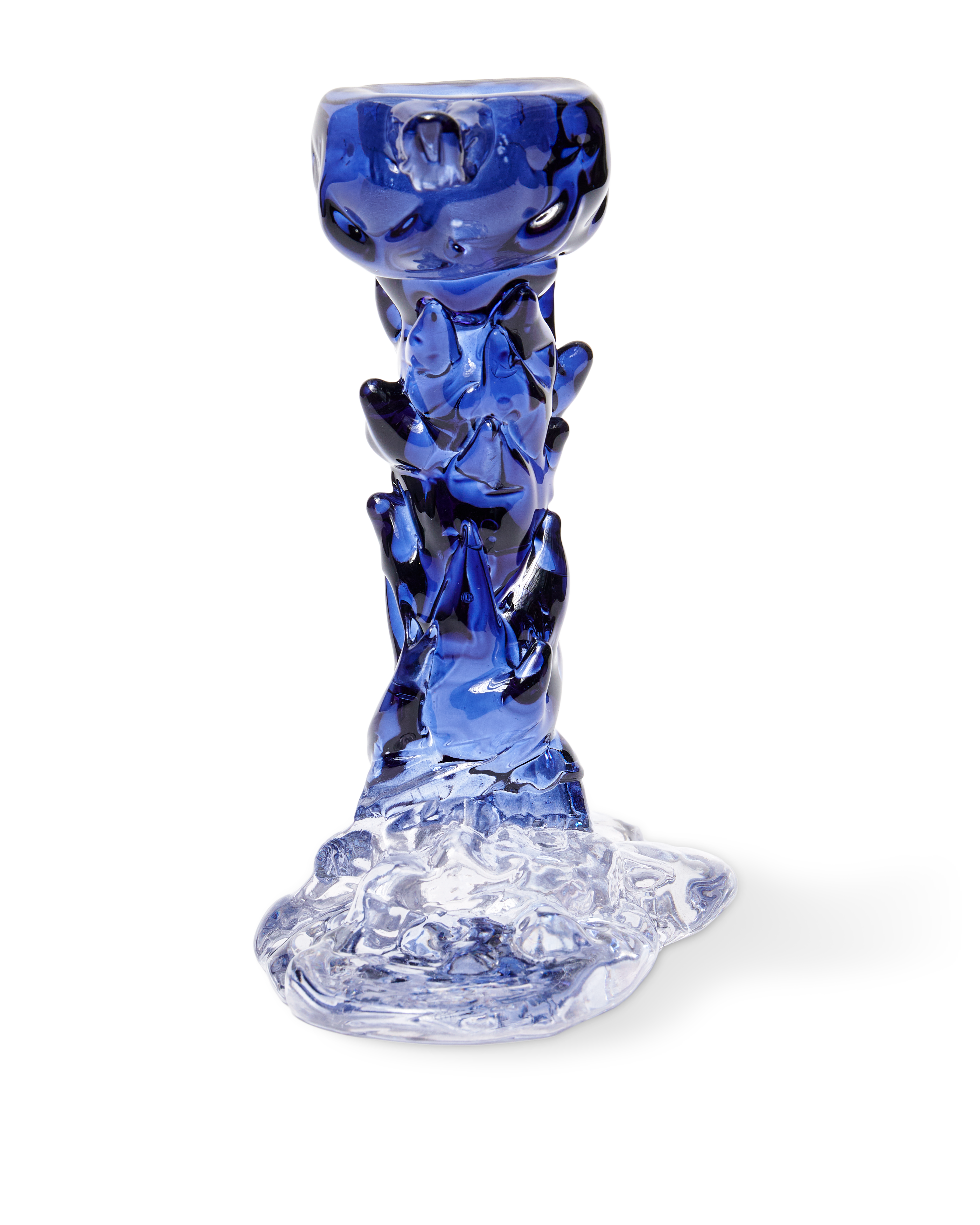 Kaarsenhouder GLAS DRUP blauw