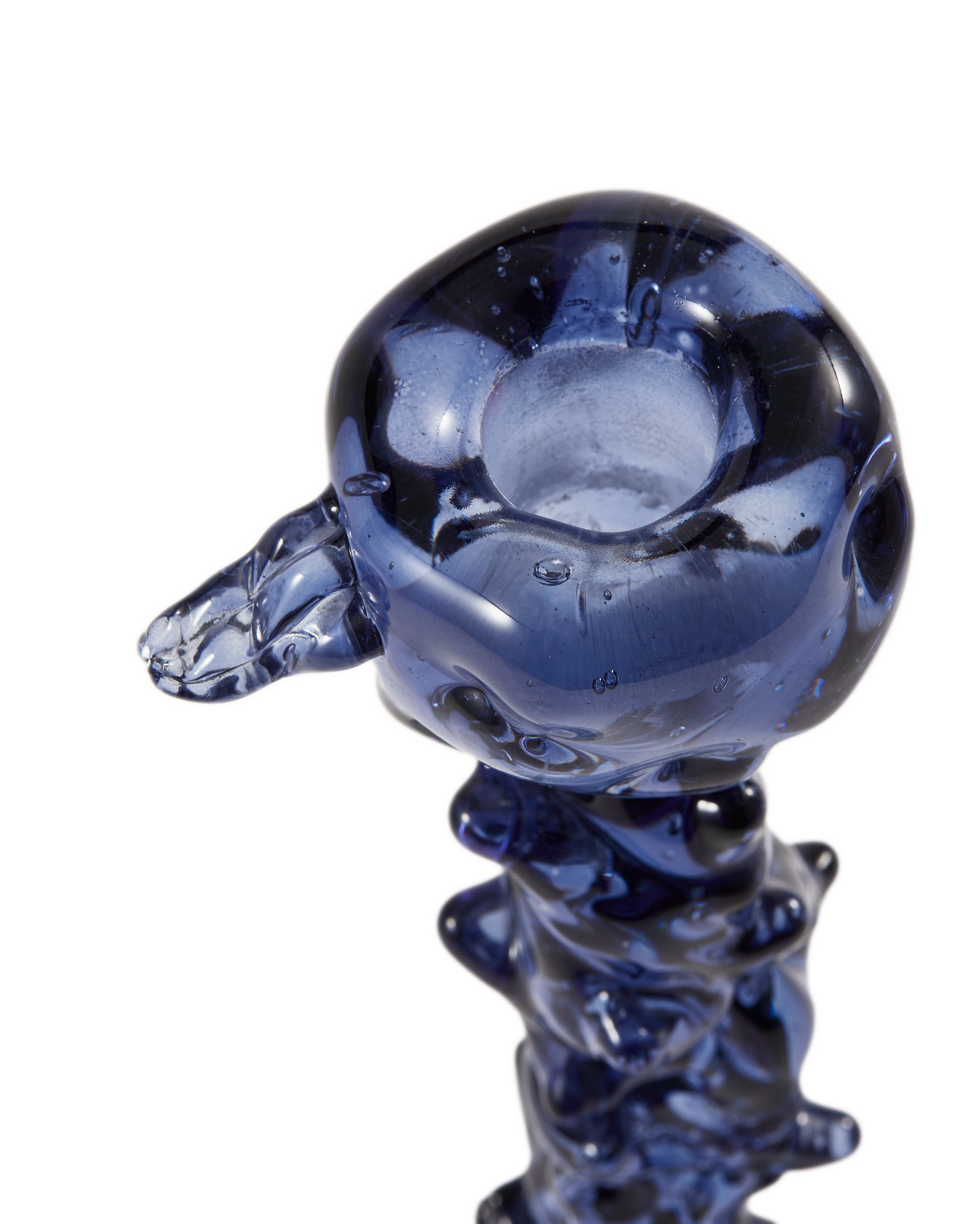 Kaarsenhouder GLAS DRUP blauw