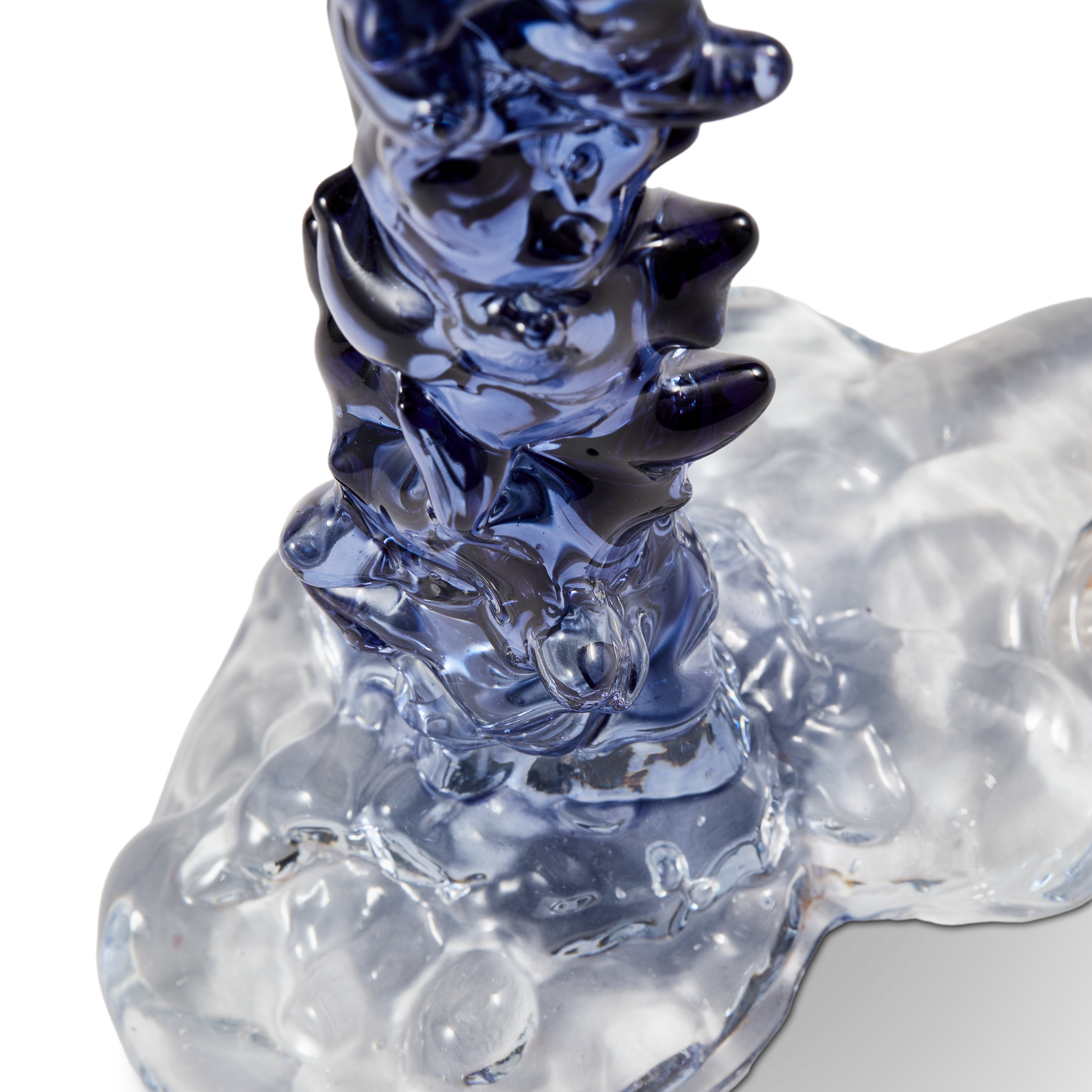 Kaarsenhouder GLAS DRUP blauw