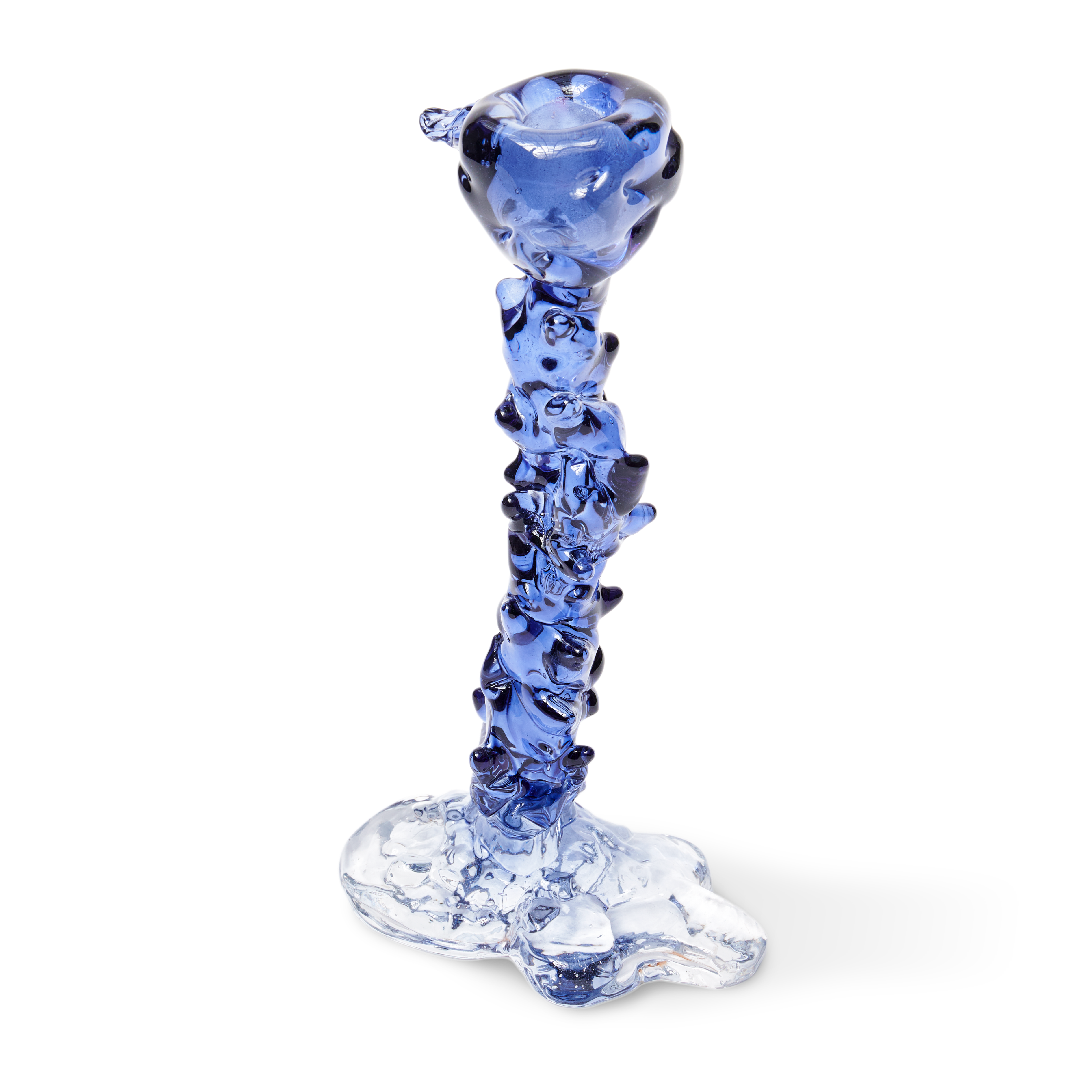 Kaarsenhouder GLAS DRUP blauw