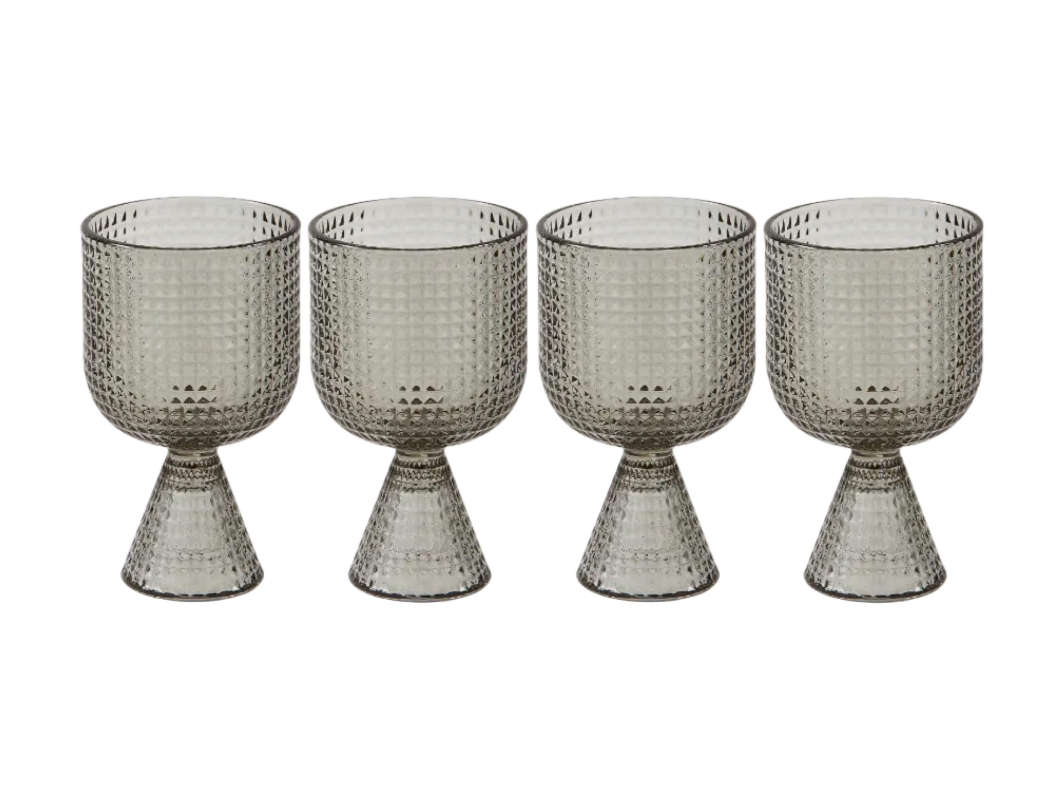ROOFTOP Gray Glass Wine Glass Set
