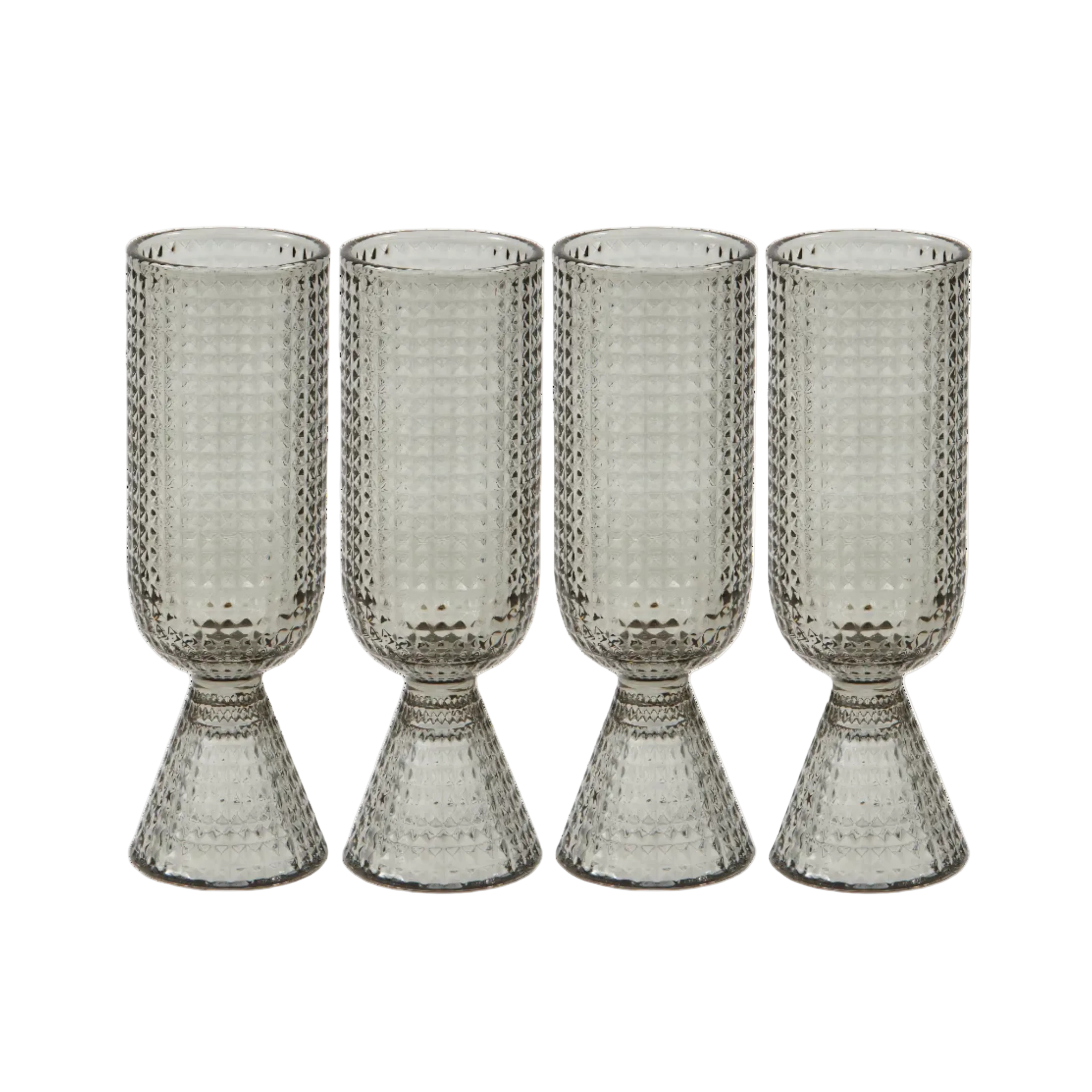 ROOFTOP Gray Glass Champagne Glasses Set