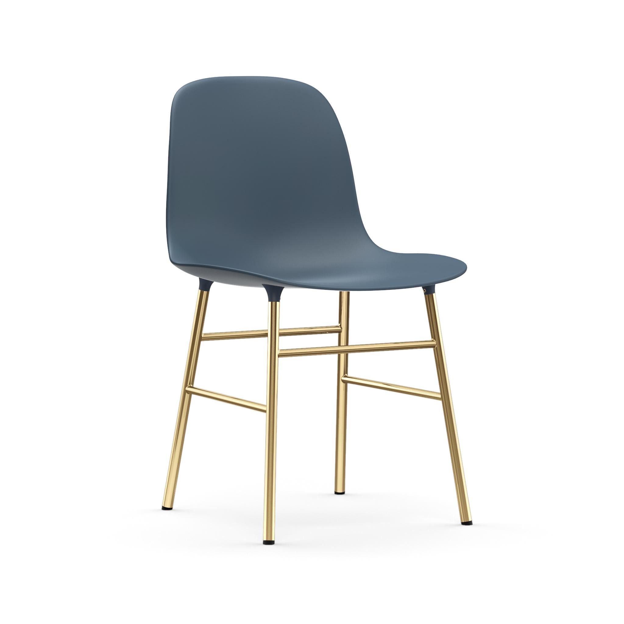 Stoel FORM blauw met gouden basis