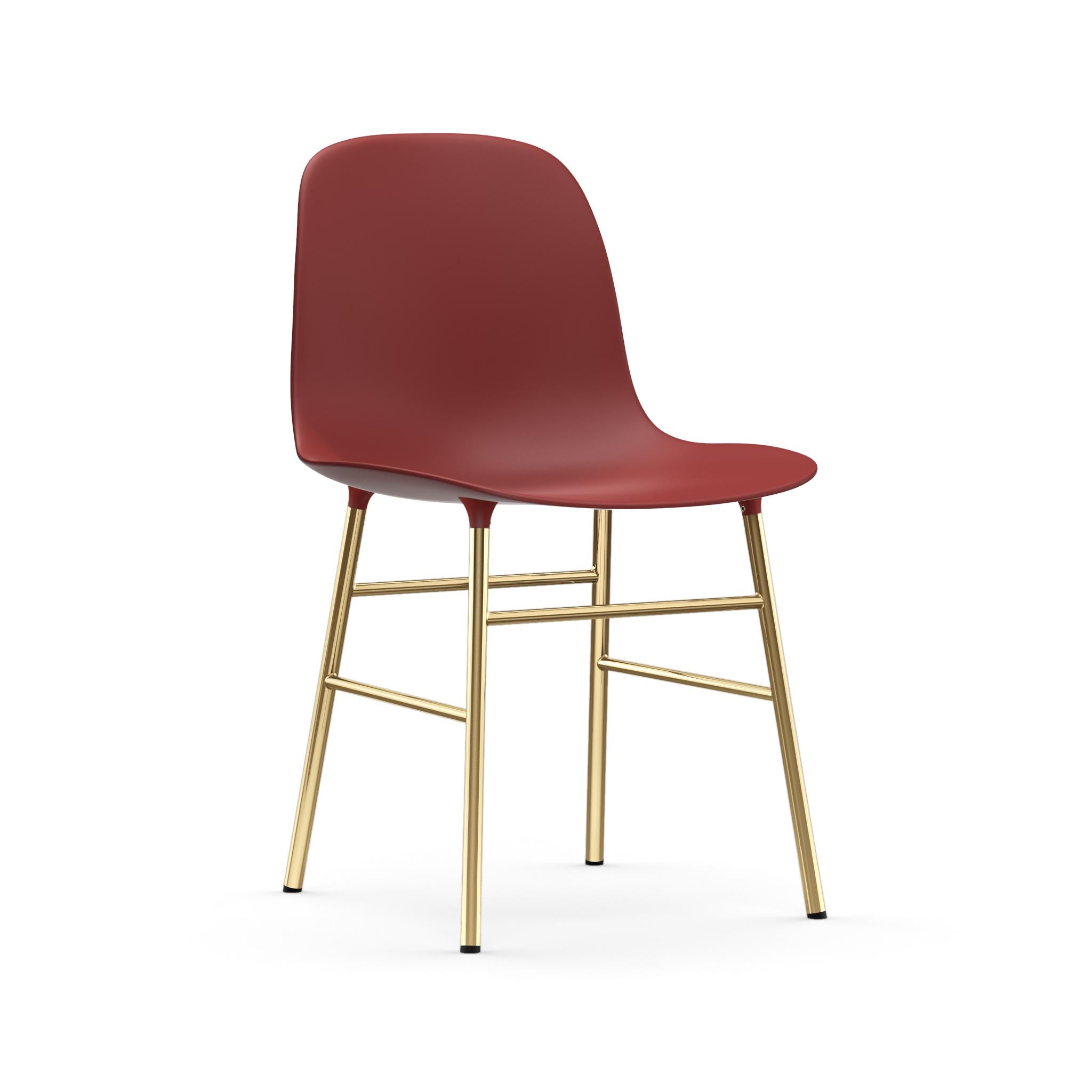 Krzesło FORM bordowy z złotą podstawą – Normann Copenhagen