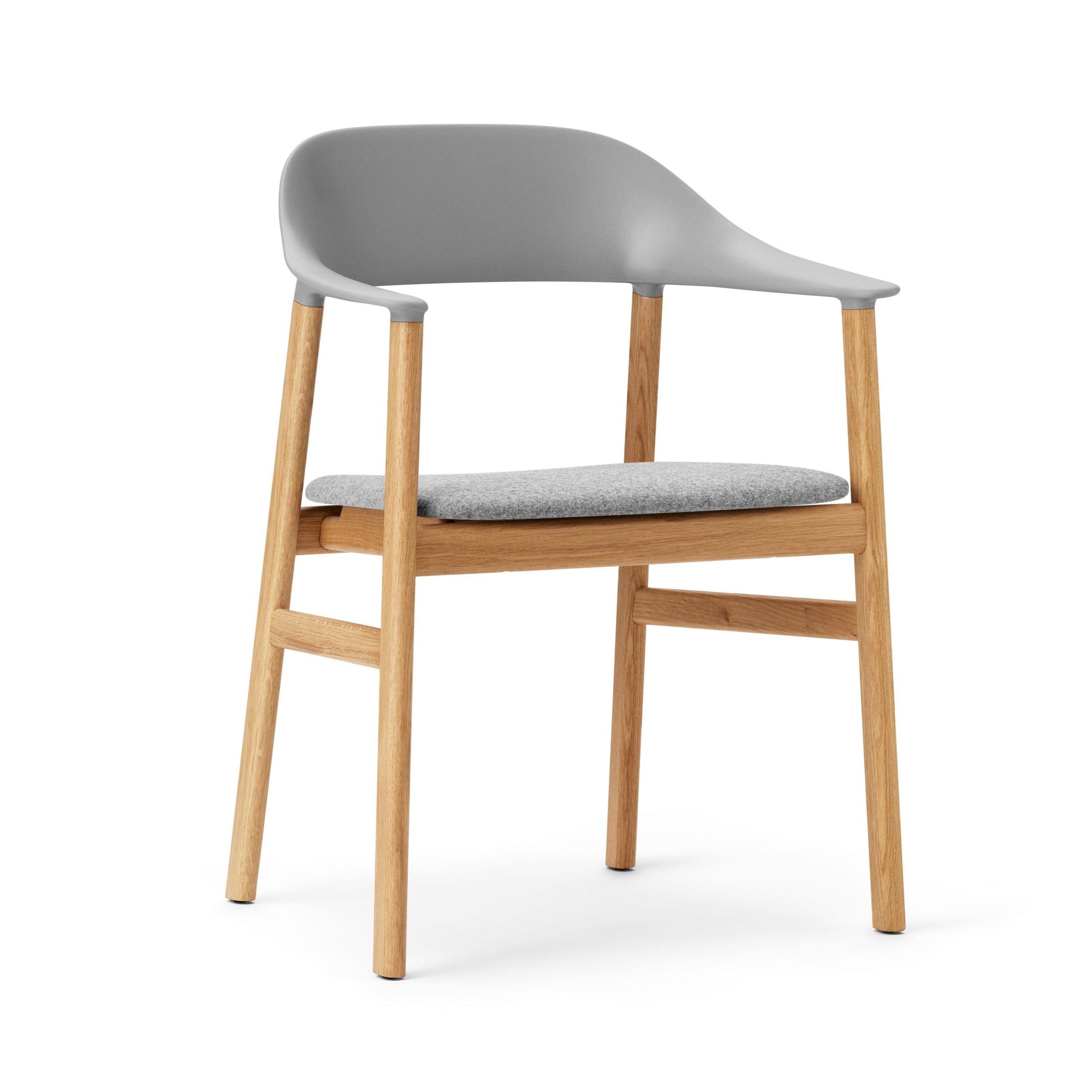 Chair with armrests Upholstered Herit with a natural oak base
