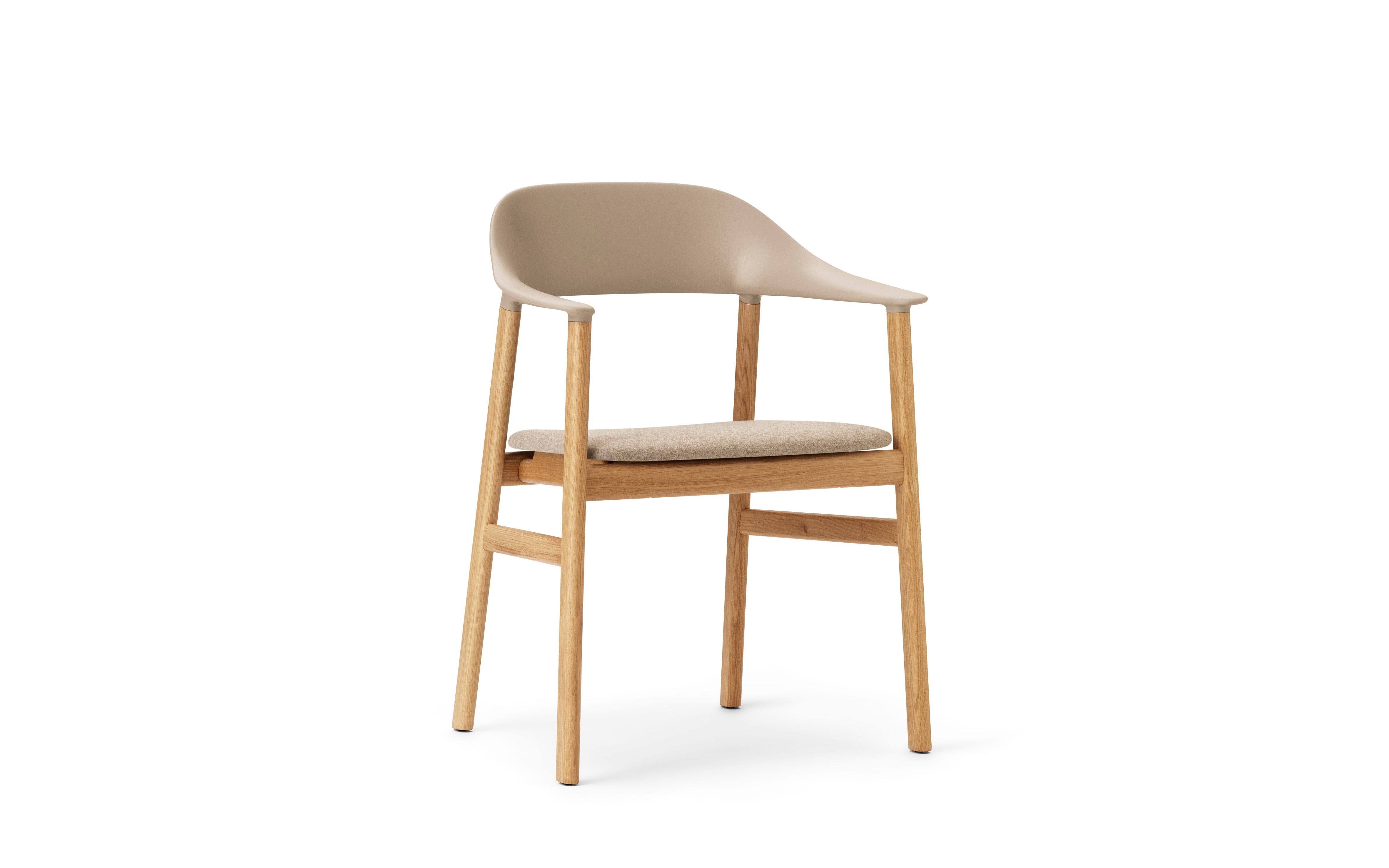Chair with armrests Upholstered Herit with a natural oak base