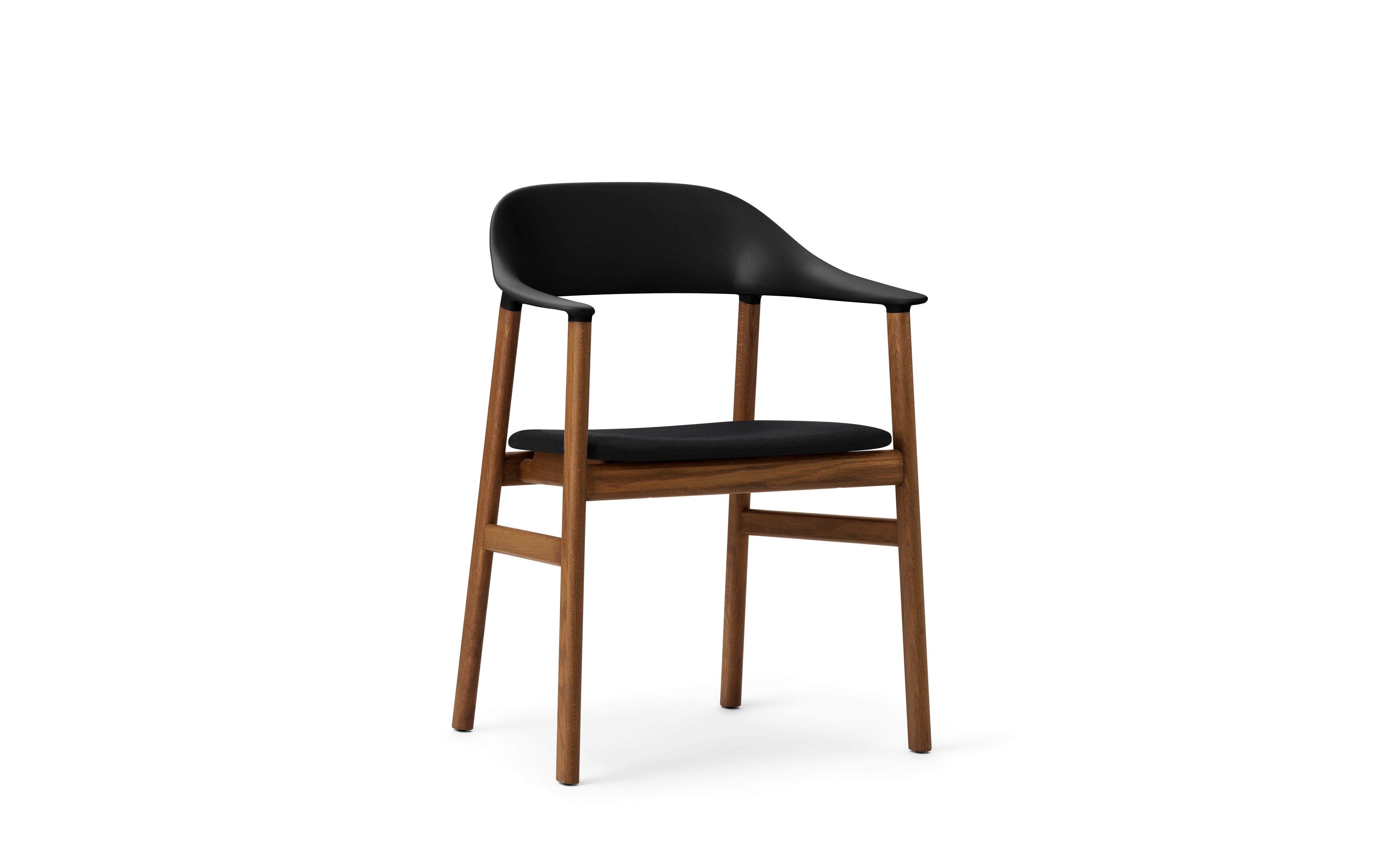 Chair with armrests Upholstered Herit with a dark oak base