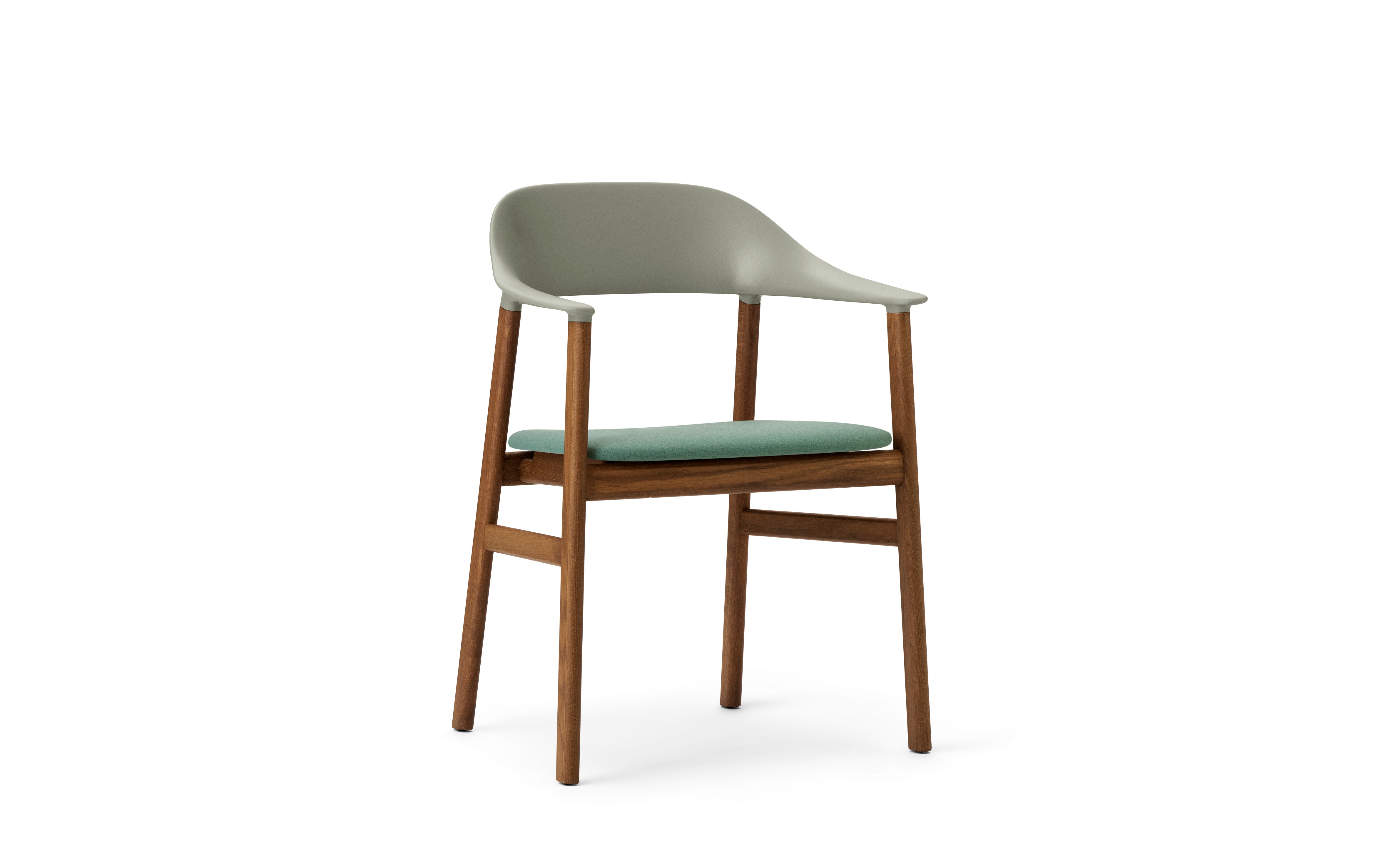 Chair with armrests Upholstered Herit with a dark oak base