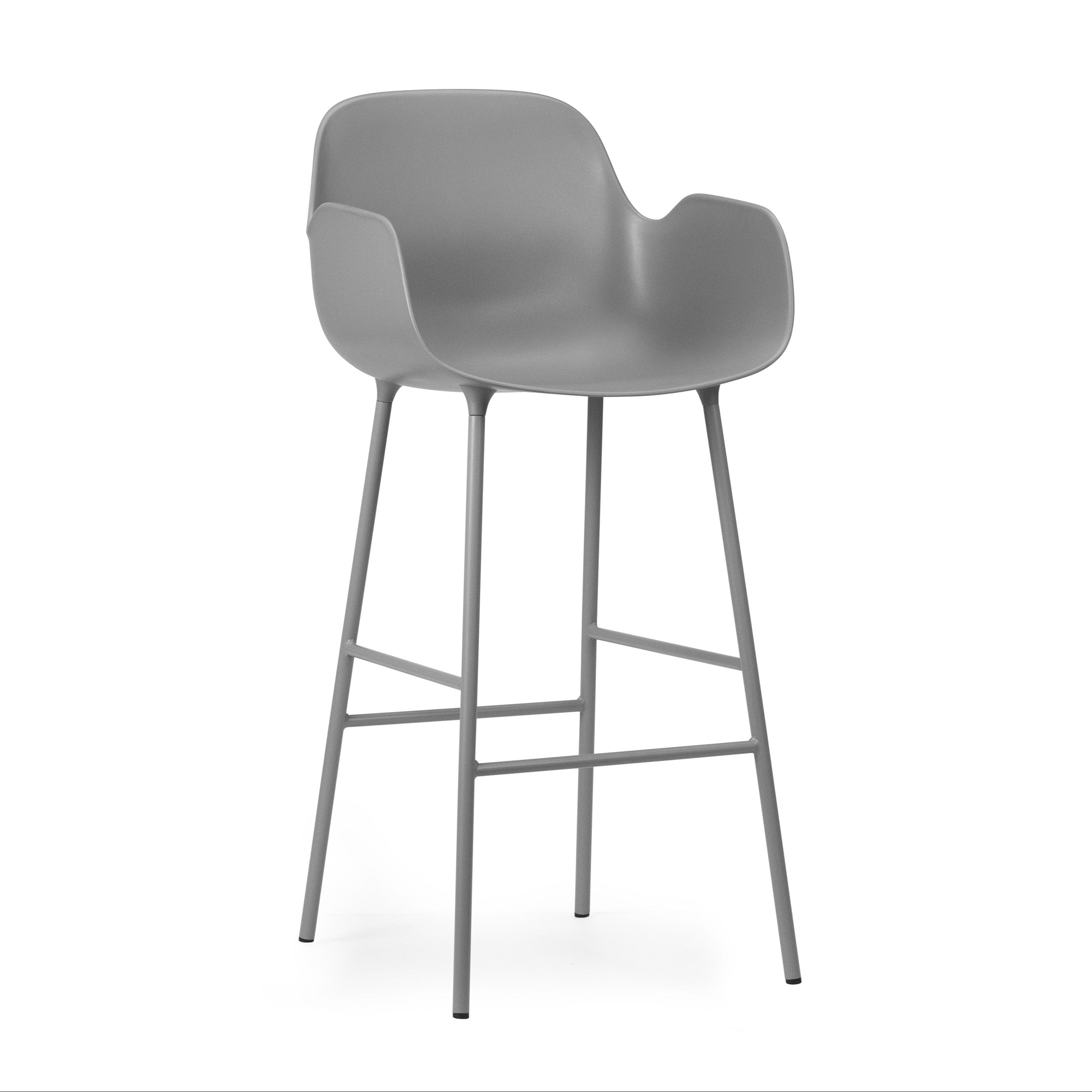 Krzesło barowe z podłokietnikami FORM szary – Normann Copenhagen