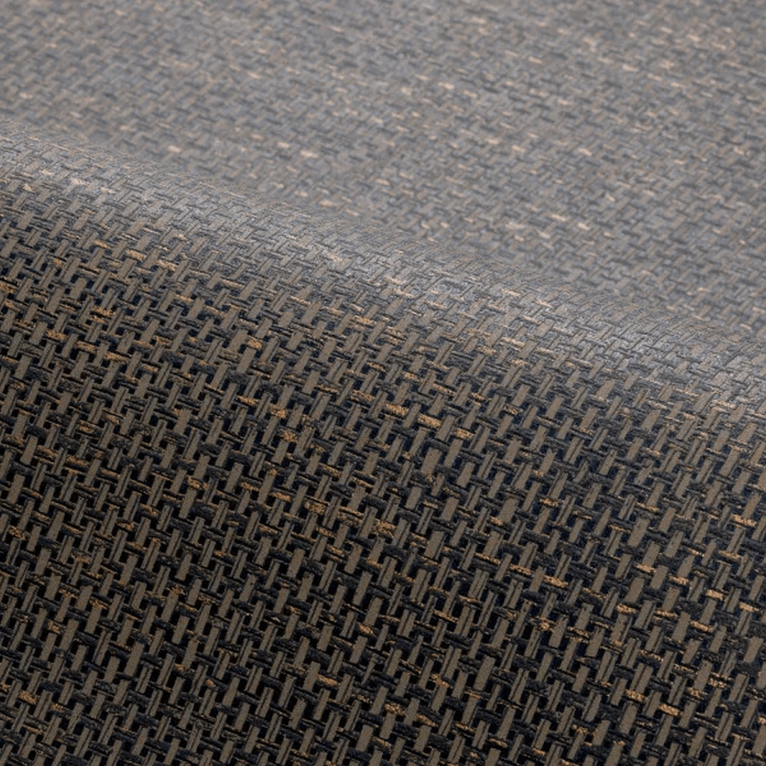 Structural wallpaper imitating raffia VANNORA - NOIR dark brown