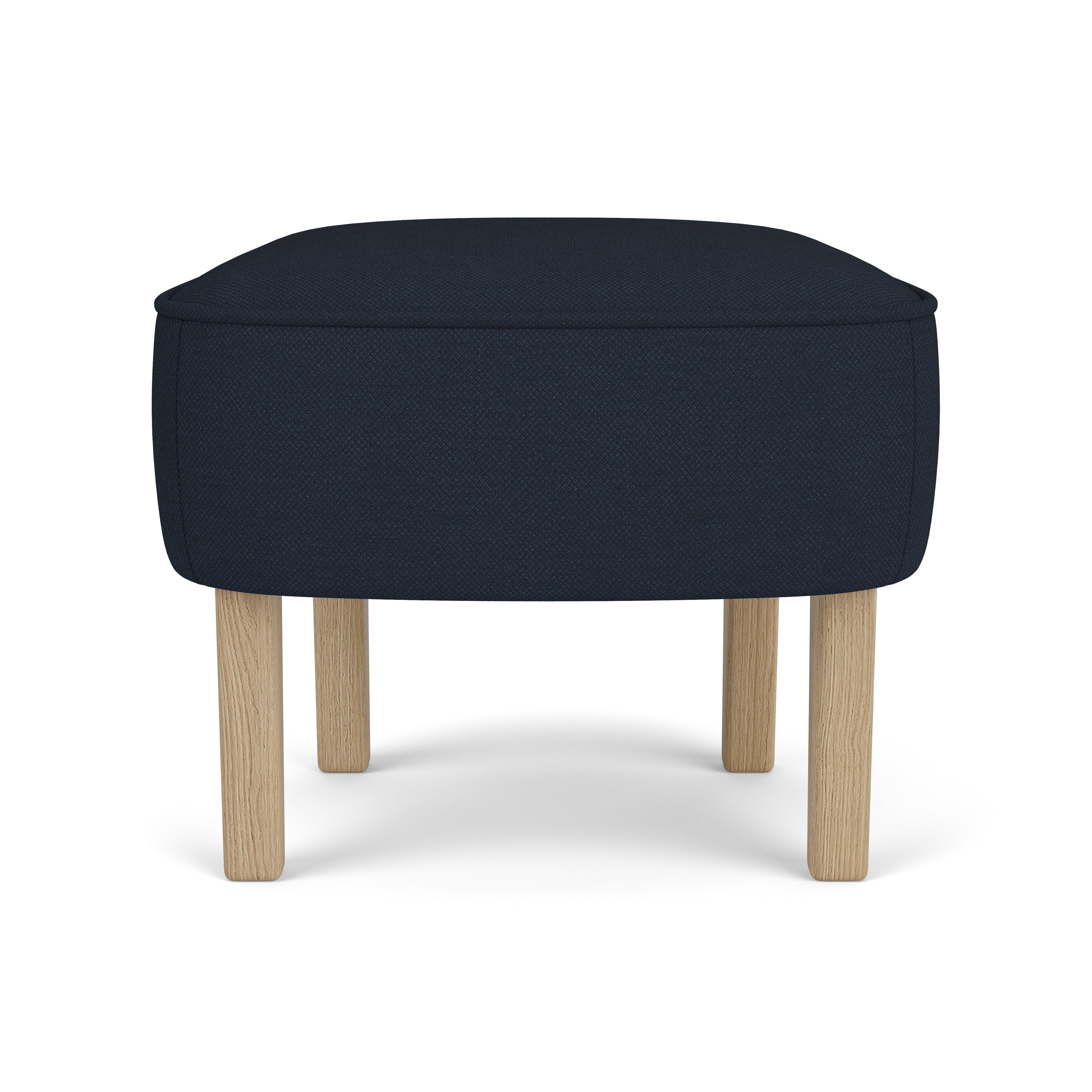 INGEBORG navy footstool with oak base