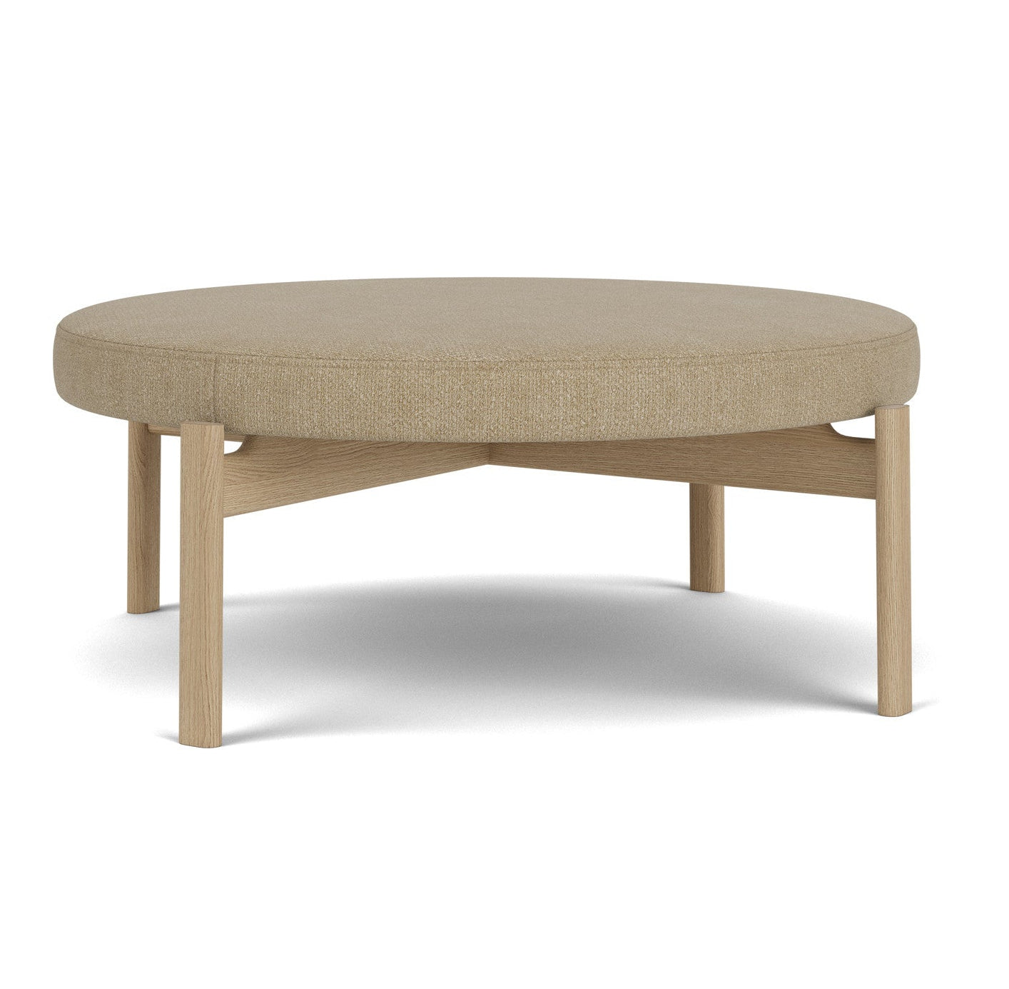 Puf PASSAGE beige mit Eichenbasis