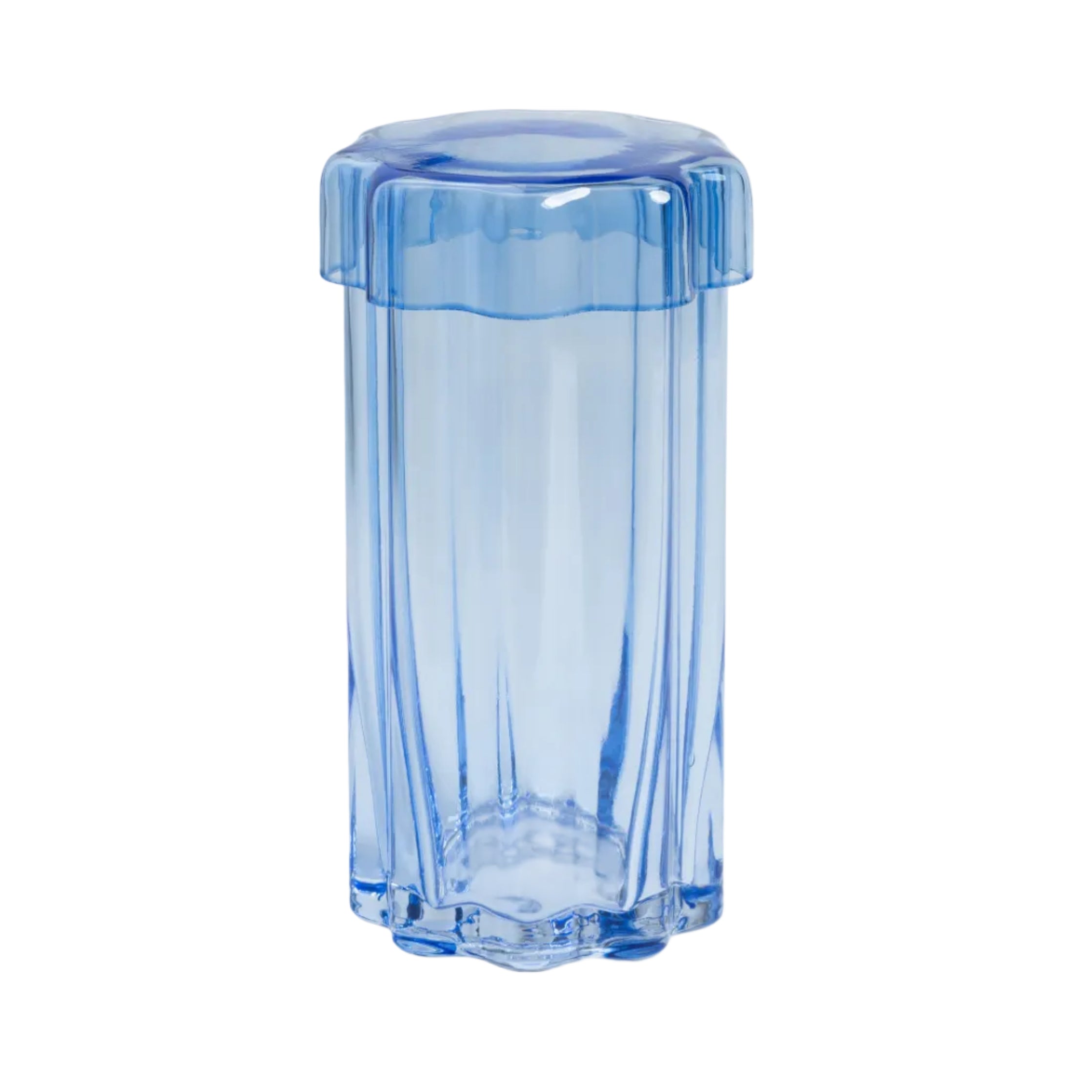 Glazen container met deksel ASTRAL blauw