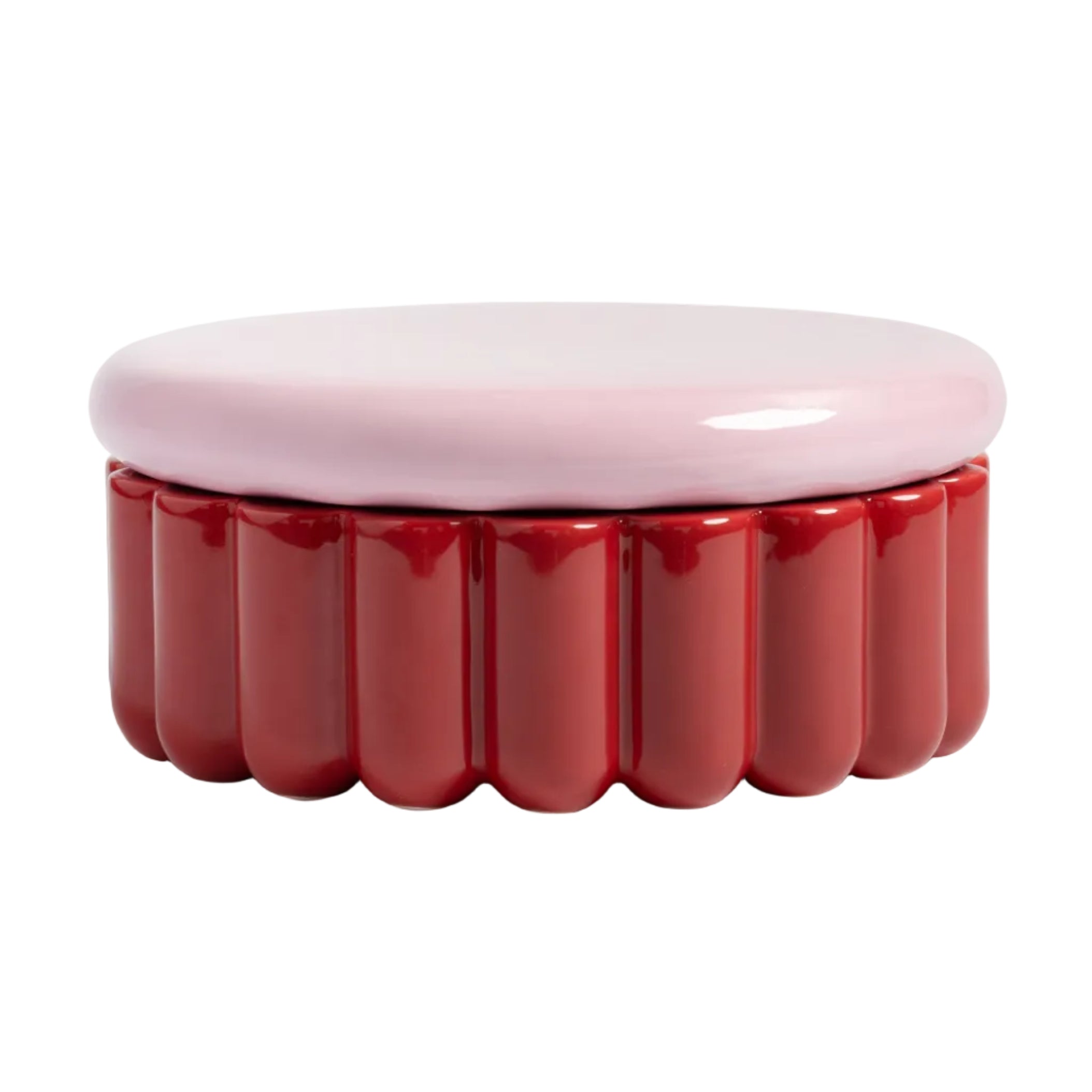 CHARLO container red with pink lid