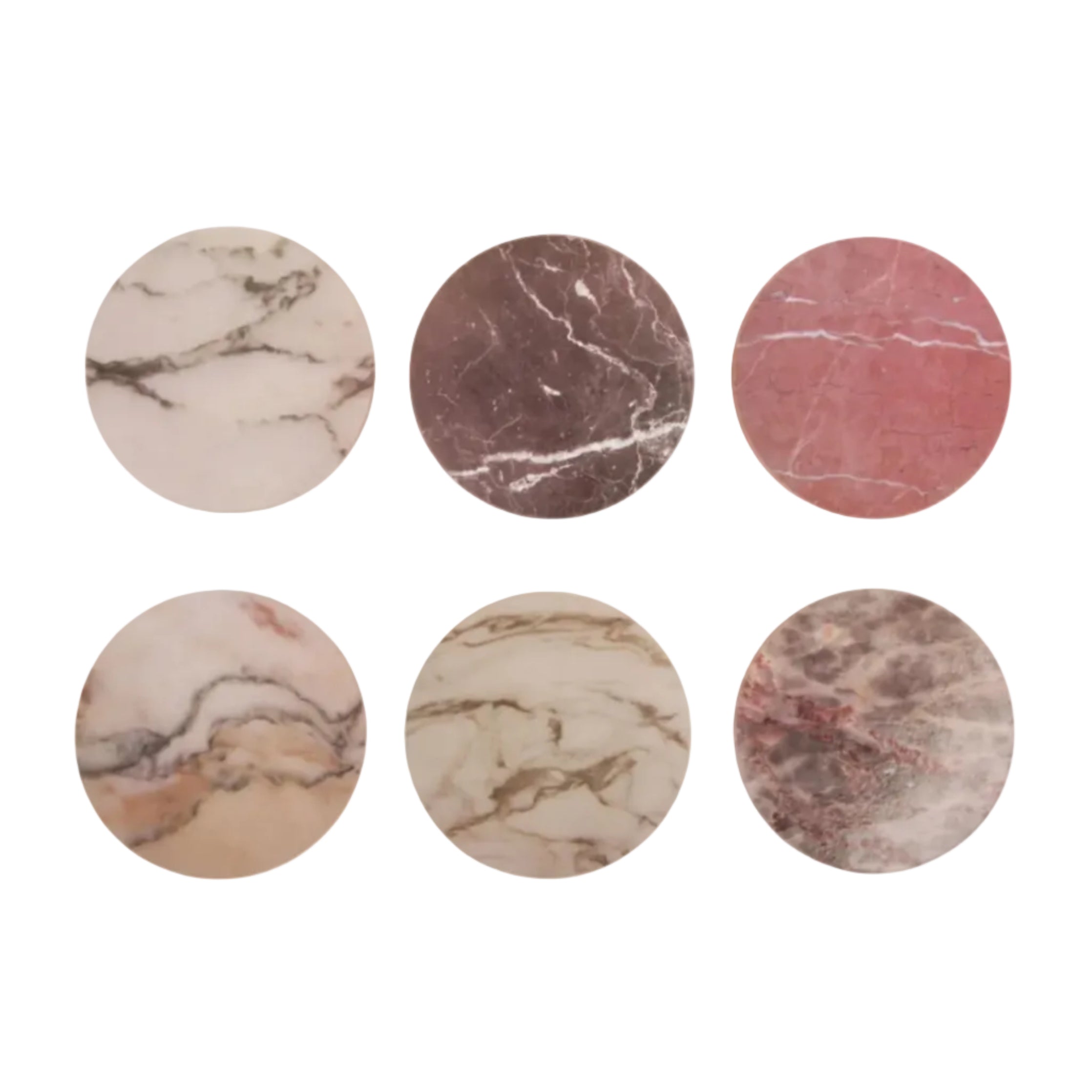 Marmeren onderzetters set beige met bruin