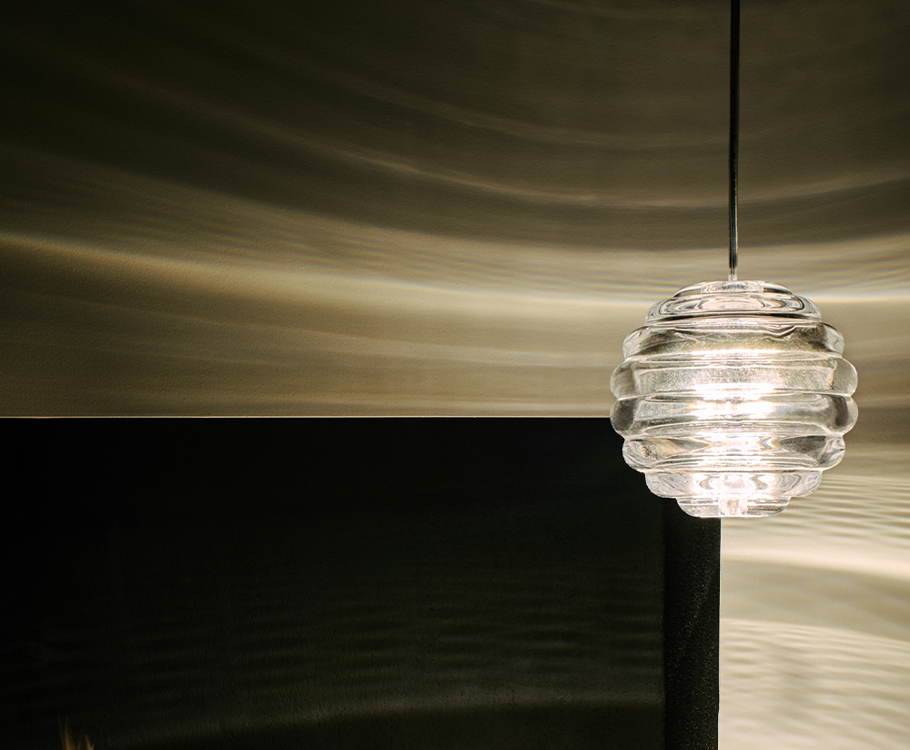Hängende Lampenrunde Glaspresse