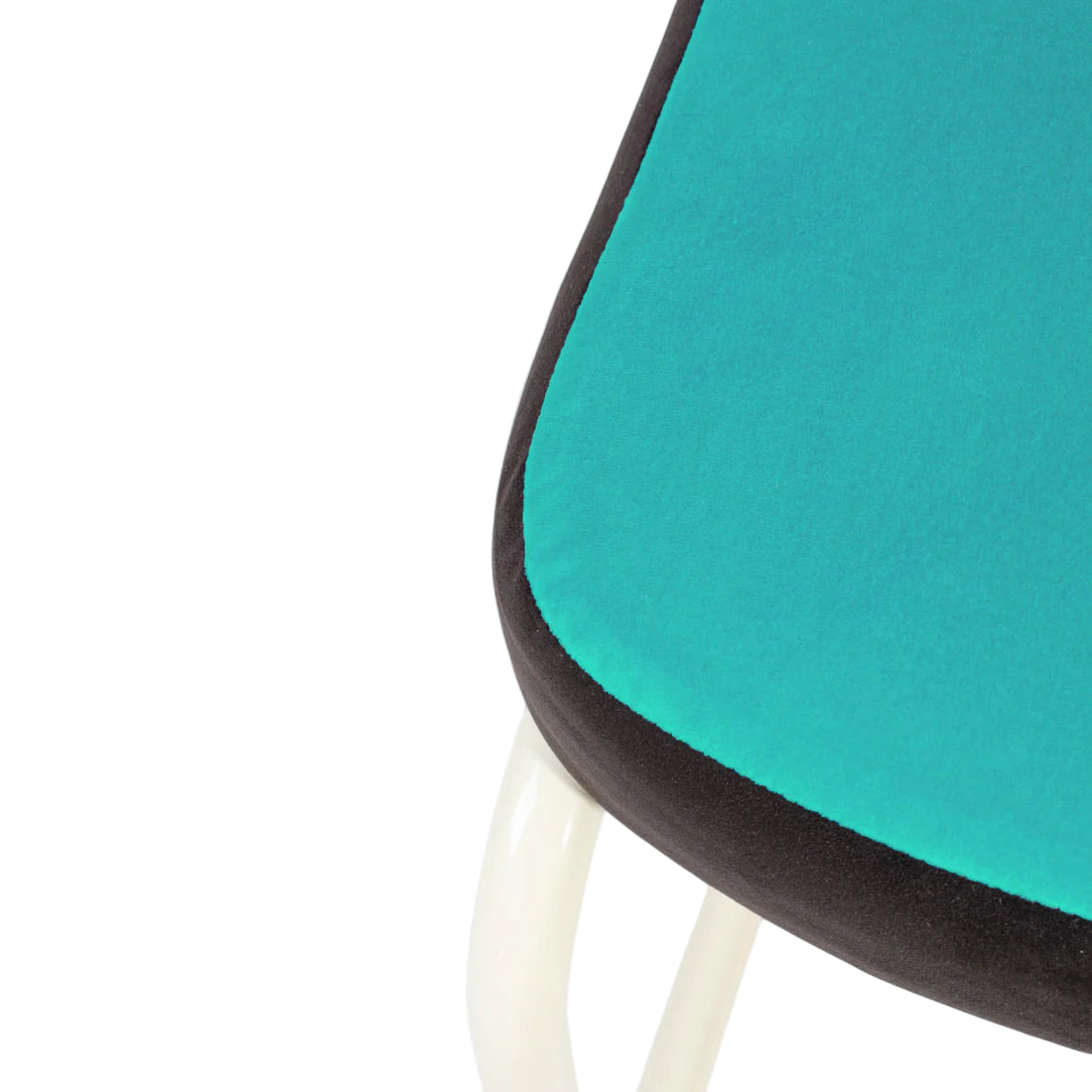 Stoel SUPERCHAIR RODE RUIT turkoois met een lichtgele basis