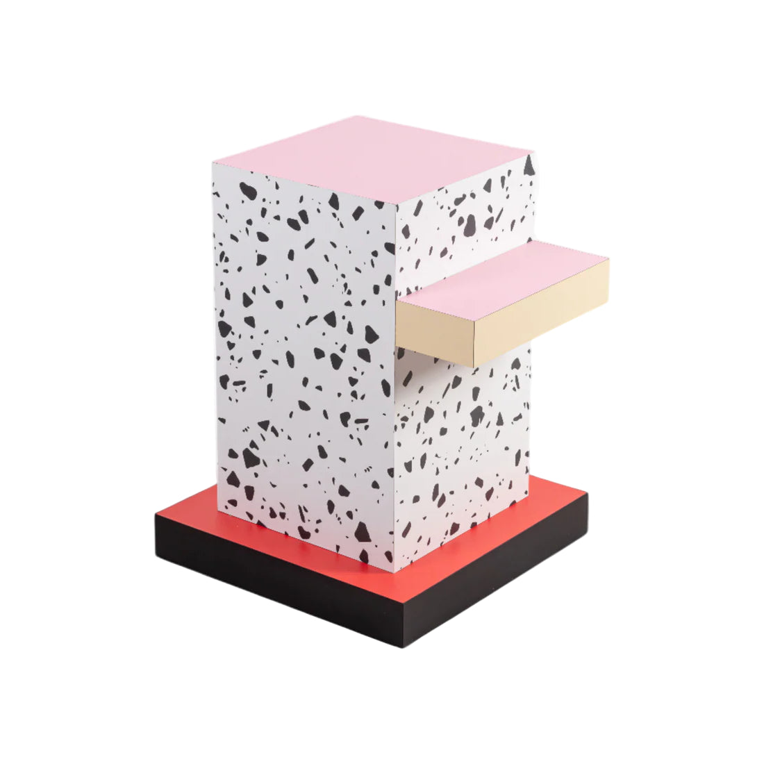 SUPERSIDE TERRAZZO Pink Side Table with Red