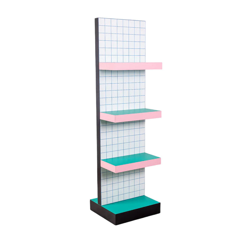 Regal SUPERSHELF BLUE GRID weiß mit Rosa und Grün