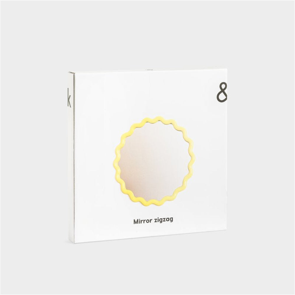 Rundes ZIGZAG-Spiegel in Gelb