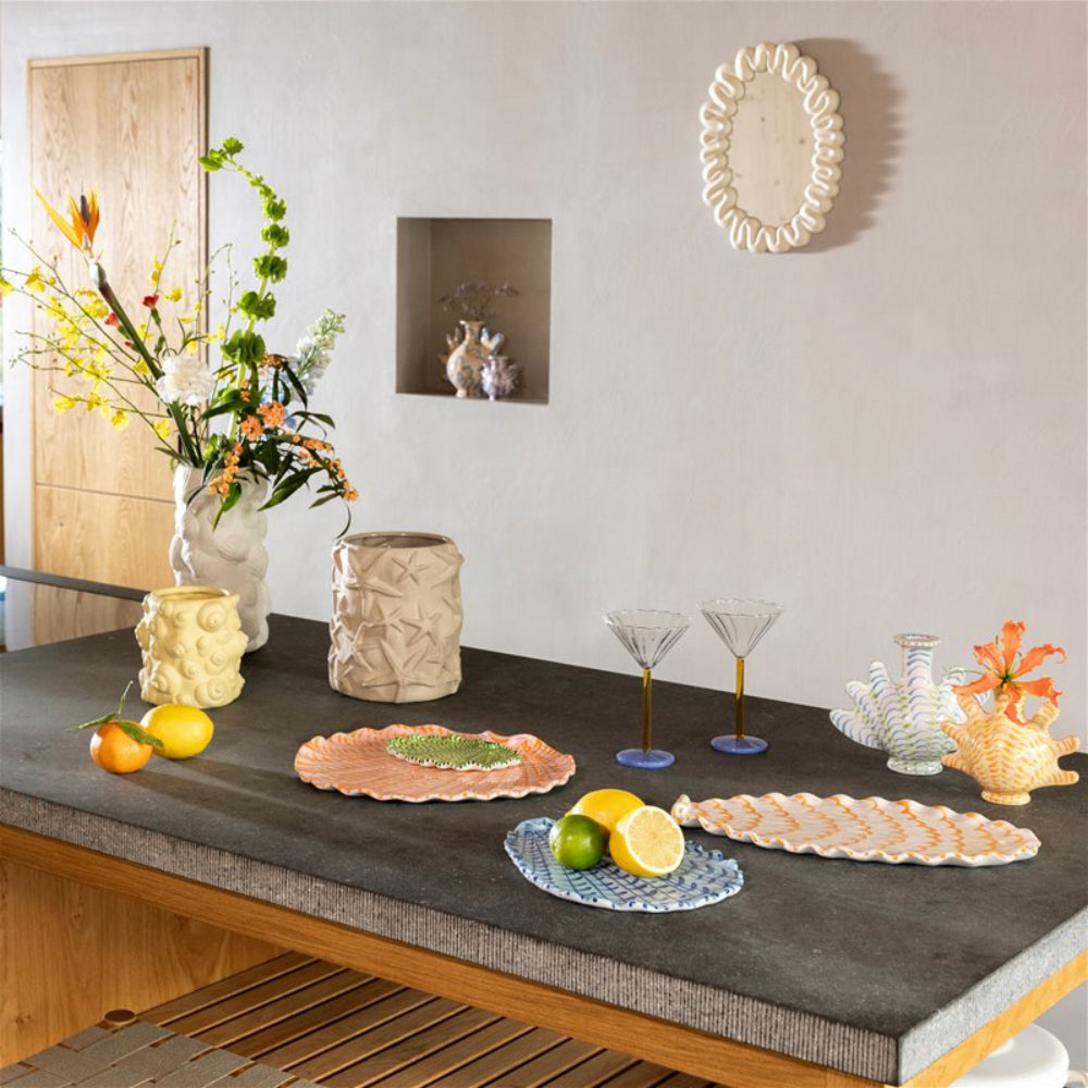 White Oval Mirror DRIBBLE