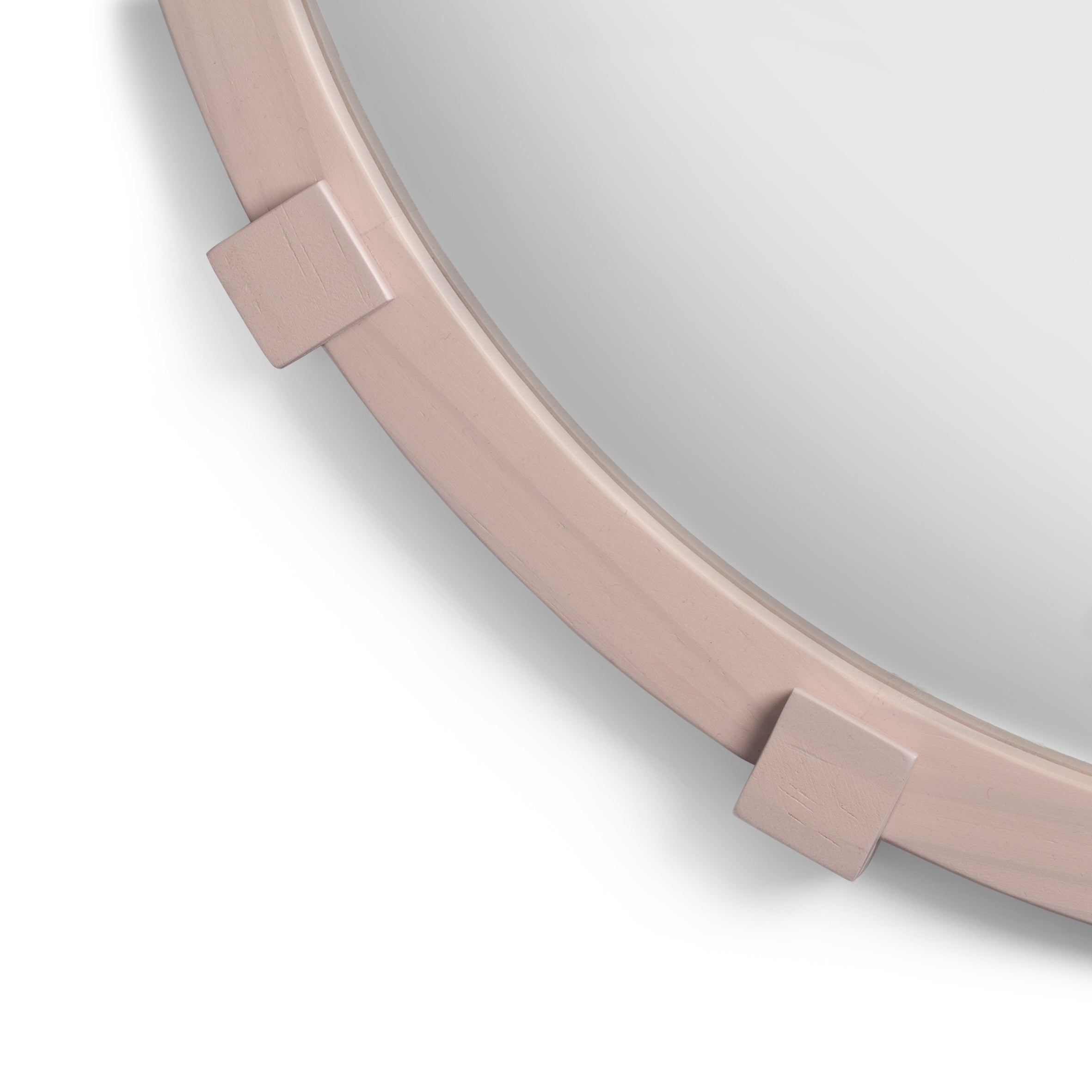 Ronde Lustro CHUNK roze hout