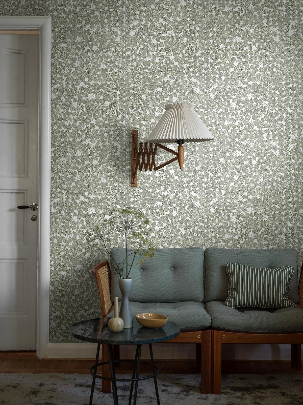 Behang met plantmotief bladeren ROMANS groen