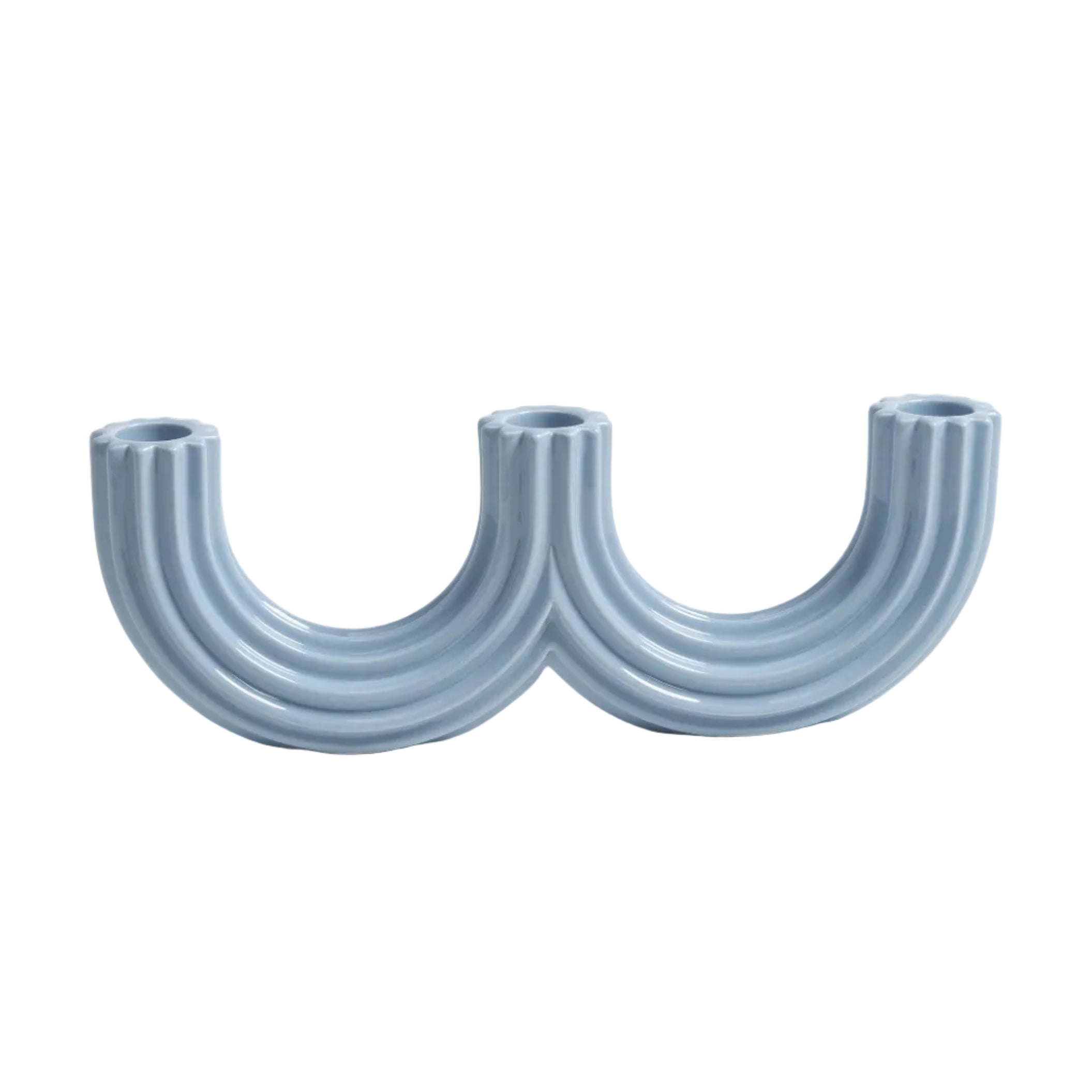 Tweearmige kaarsenhouder CHURROS lichtblauw