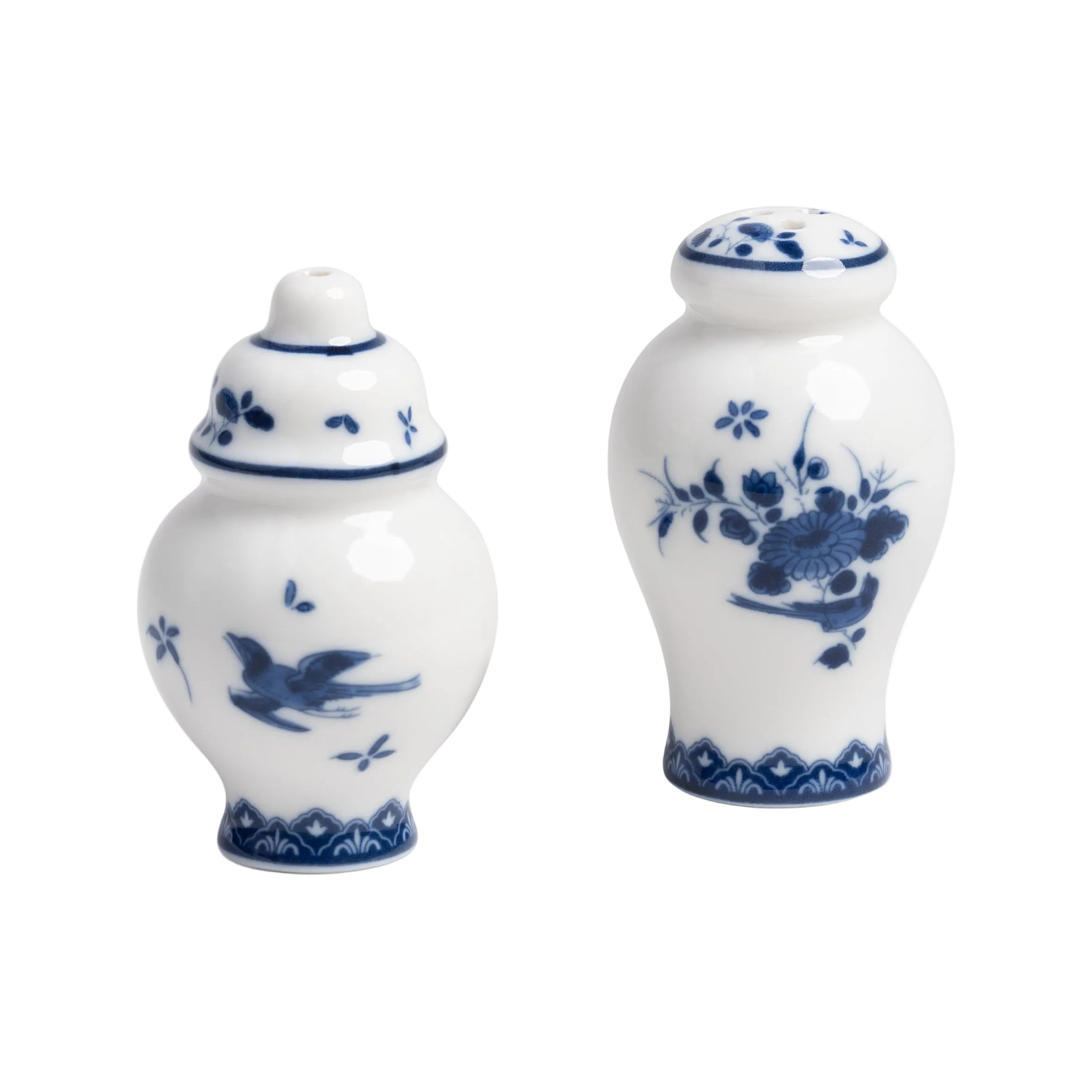 Salt and Pepper Shaker DELFTWARE white with blue