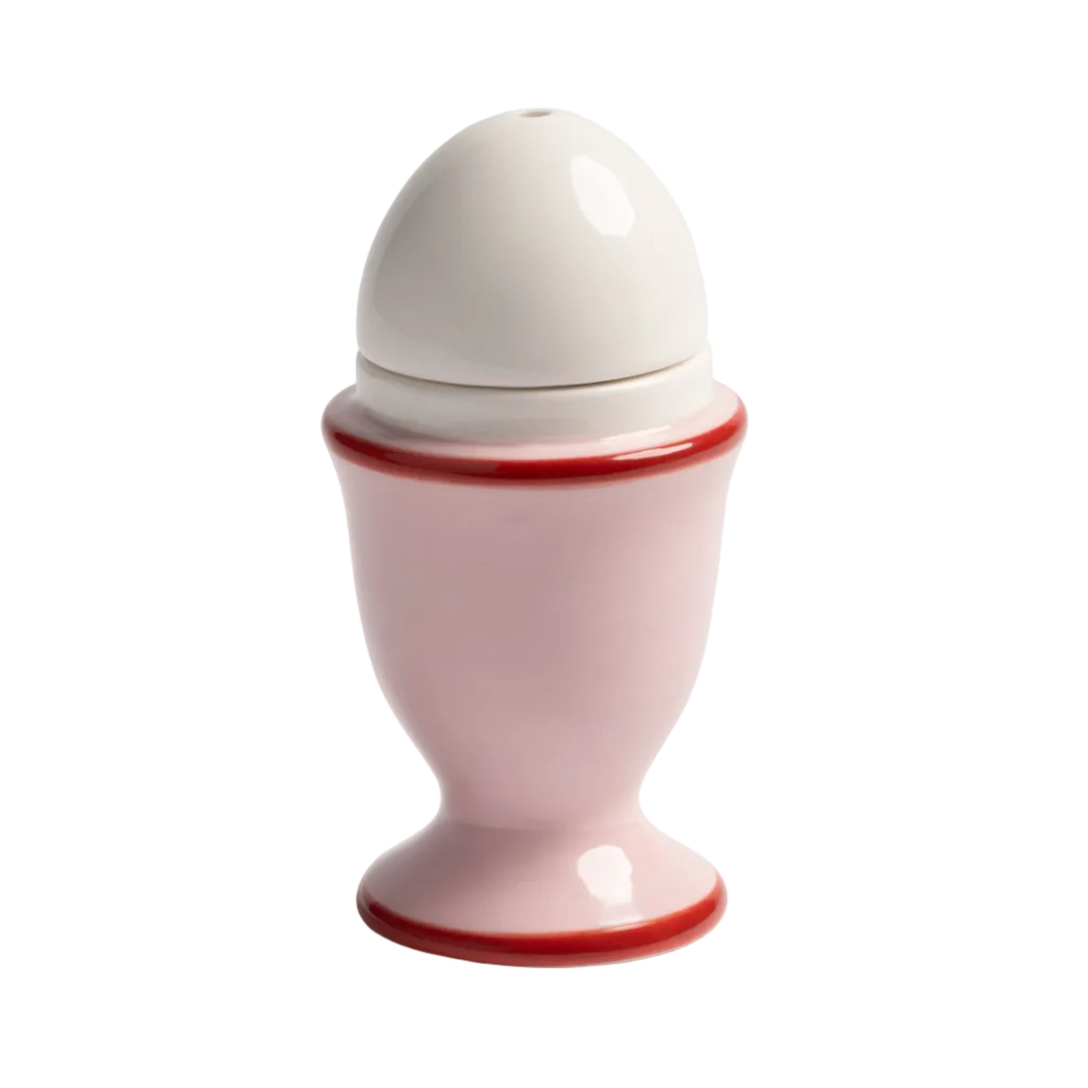 Zout- en peperstel EGG roze met rood en wit