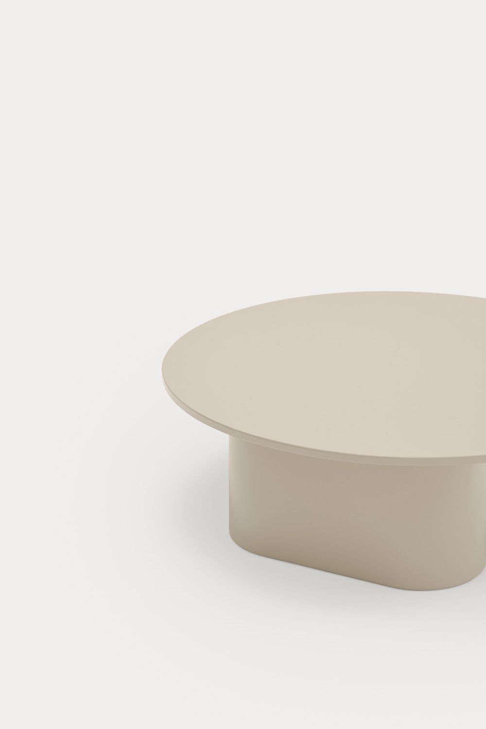 Stolik kawowy owalny TOTEM beżowy – styl minimalistyczny