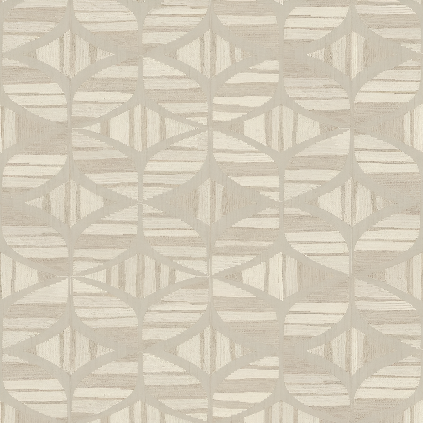 Textured wallpaper resembling embroidery with a geometric pattern FILANDRA sand